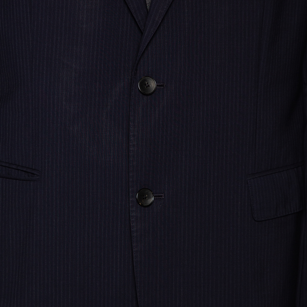 Boss By Hugo Boss Navy Blue Striped Wool Johnstons1/Lenon Blazer XXL