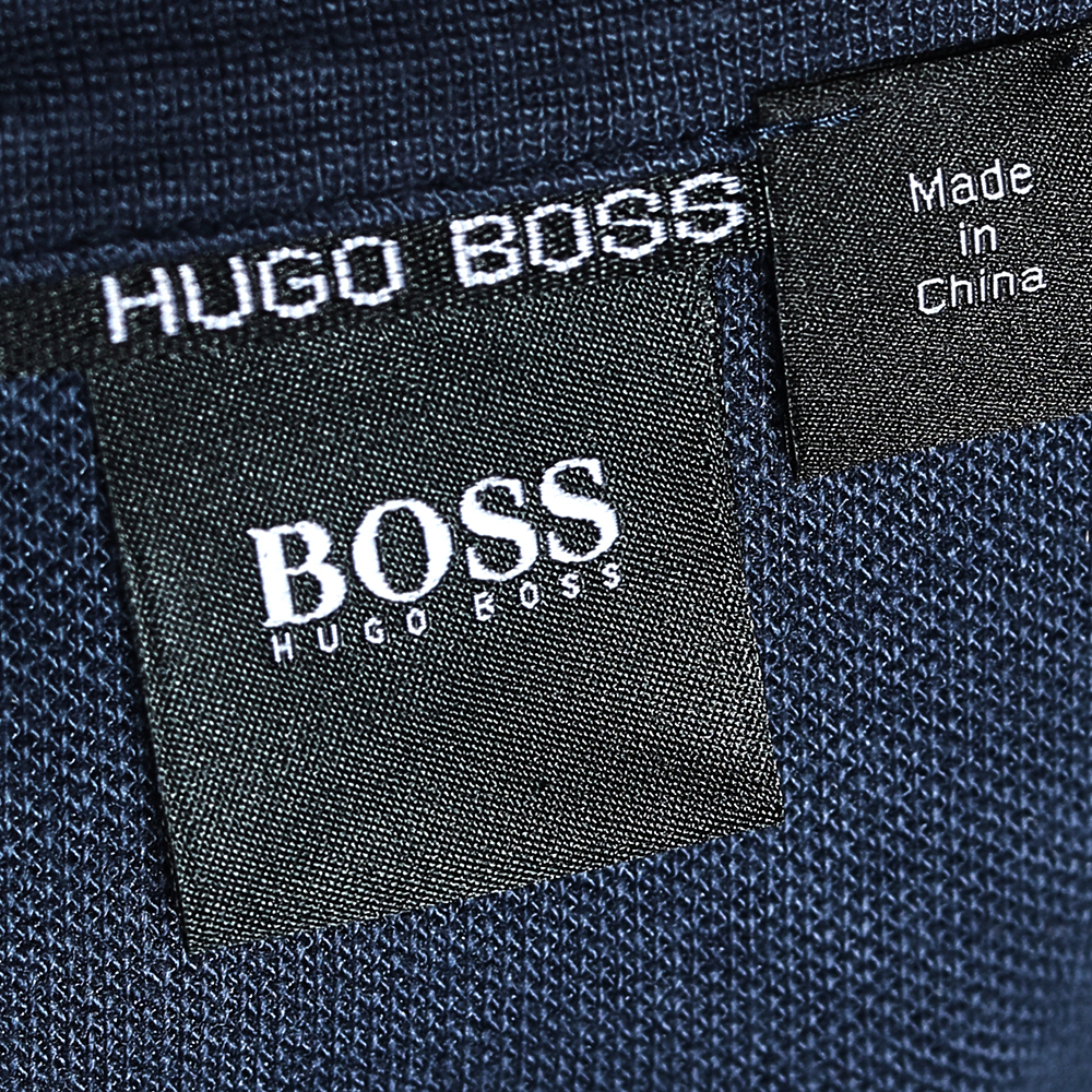 Boss By Hugo Boss Navy Blue Knit Zip Front Track Jacket M