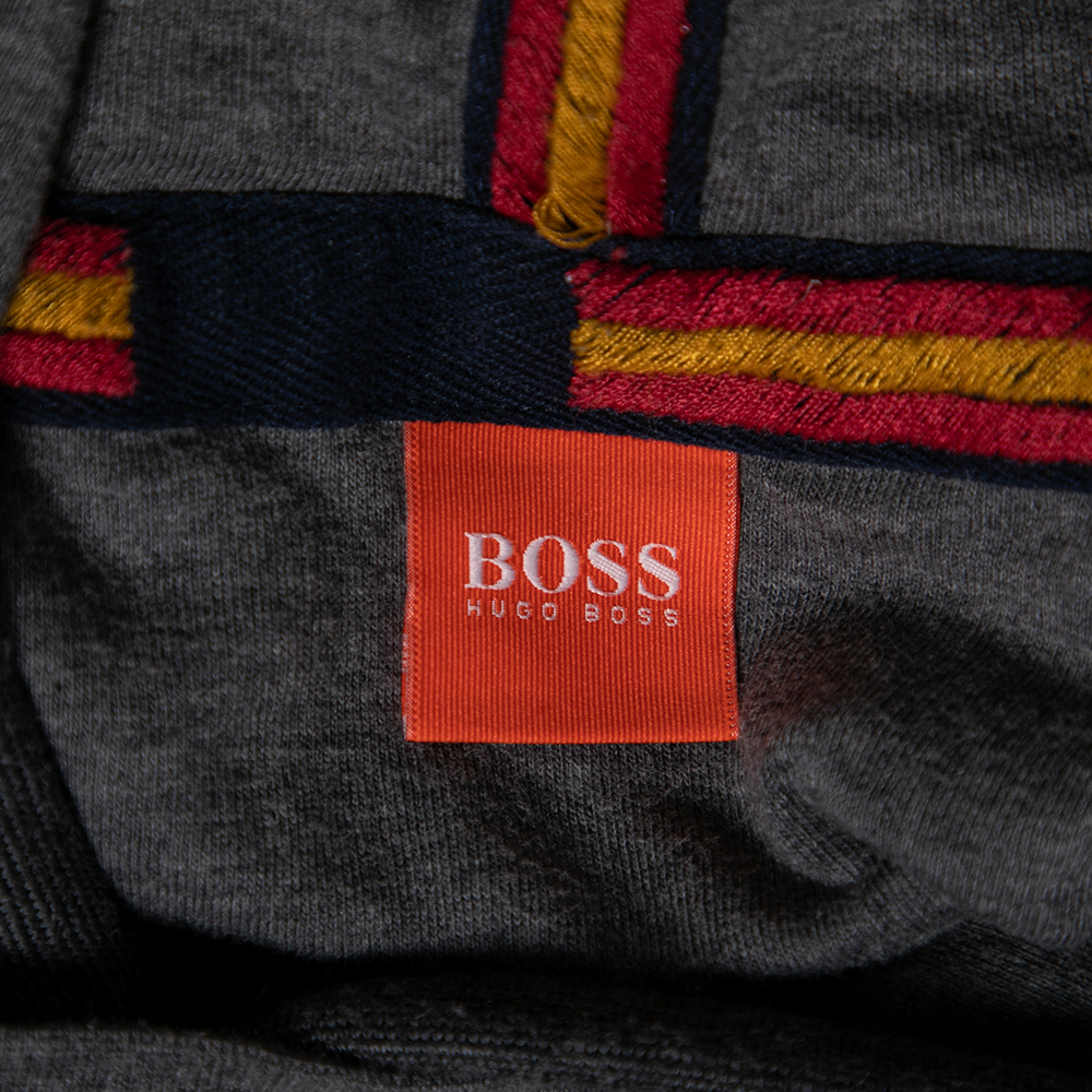 Boss By Hugo Boss Grey Wool Long Sleeve Hoodie XXL