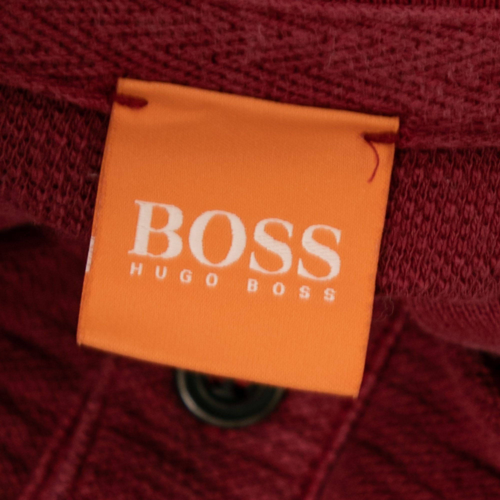 Boss Orange By Hugo Boss Red Textured Cotton Short Sleeve Polo T-Shirt M