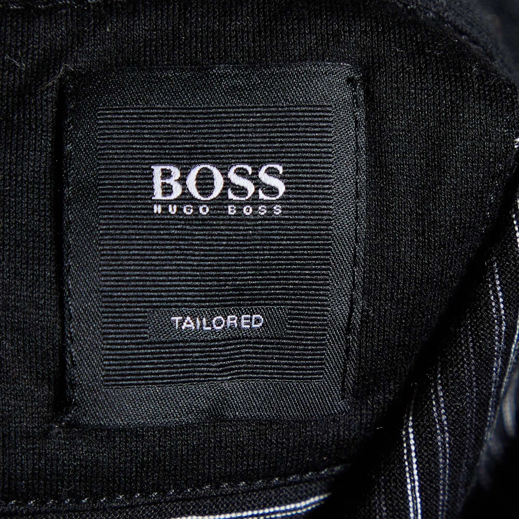 Boss By Hugo Boss Black Striped Cotton Knit Polo T-Shirt S