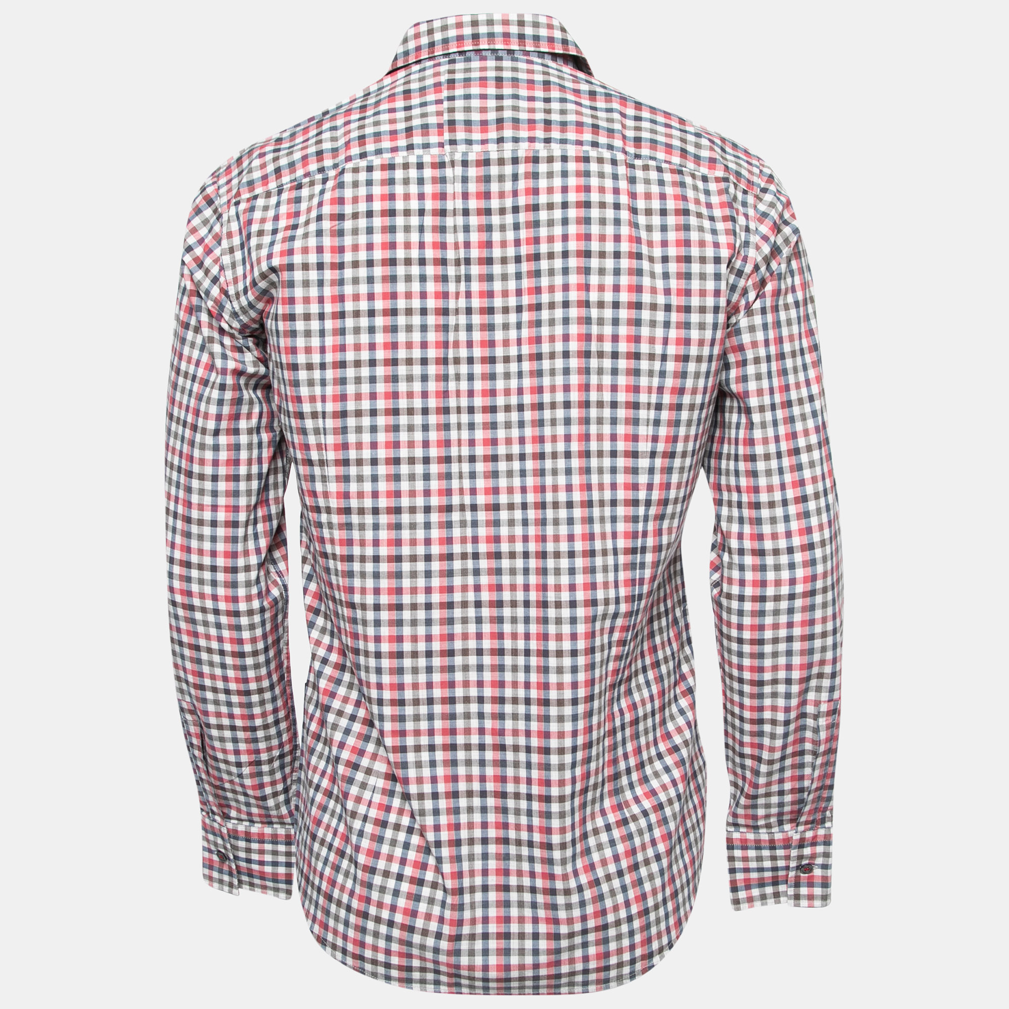 Boss By Hugo Boss Multicolor Plaid Cotton Full Sleeve Slim Fit Shirt M