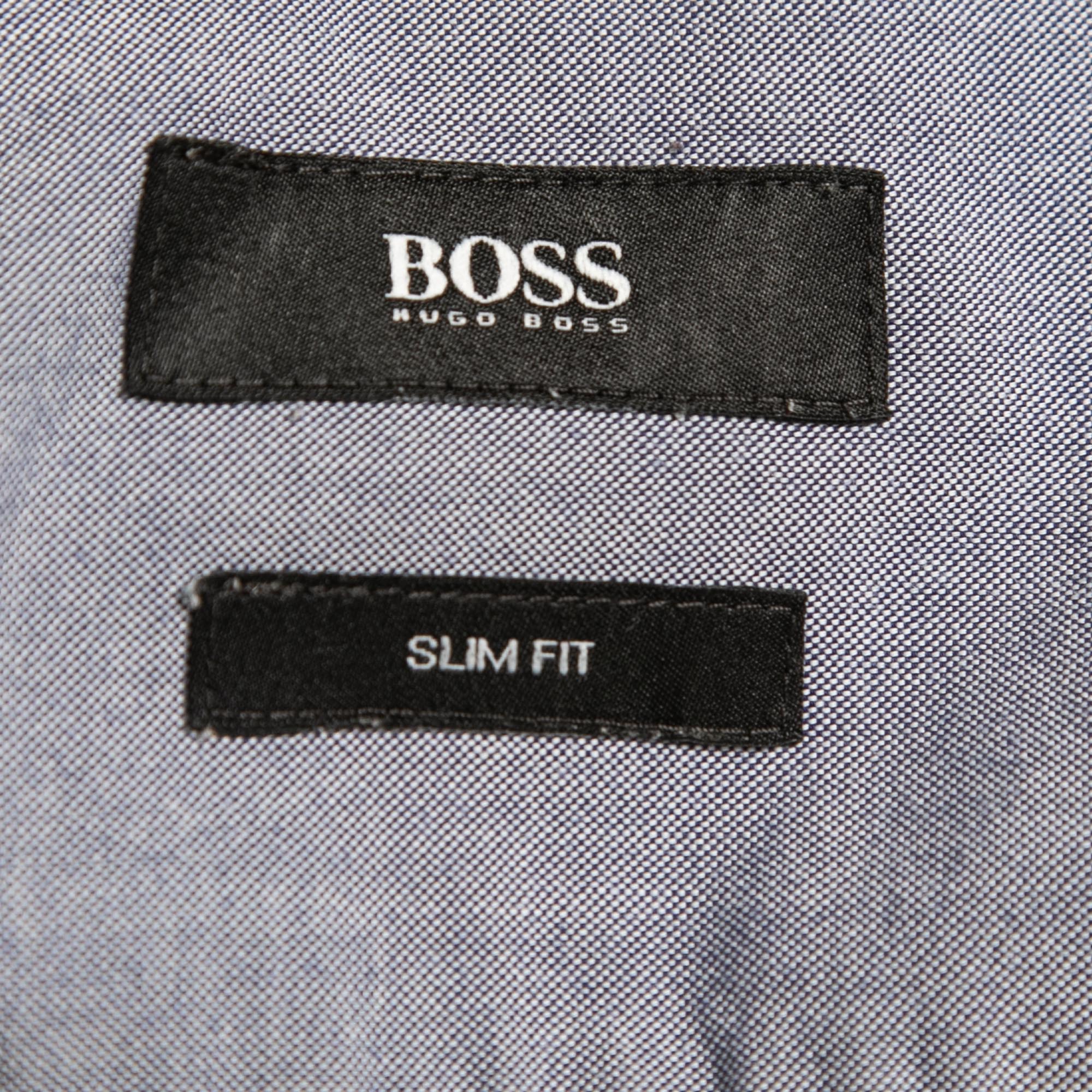 Boss By Hugo Boss Blur Checked Cotton Full Sleeve Slim Fit Shirt M