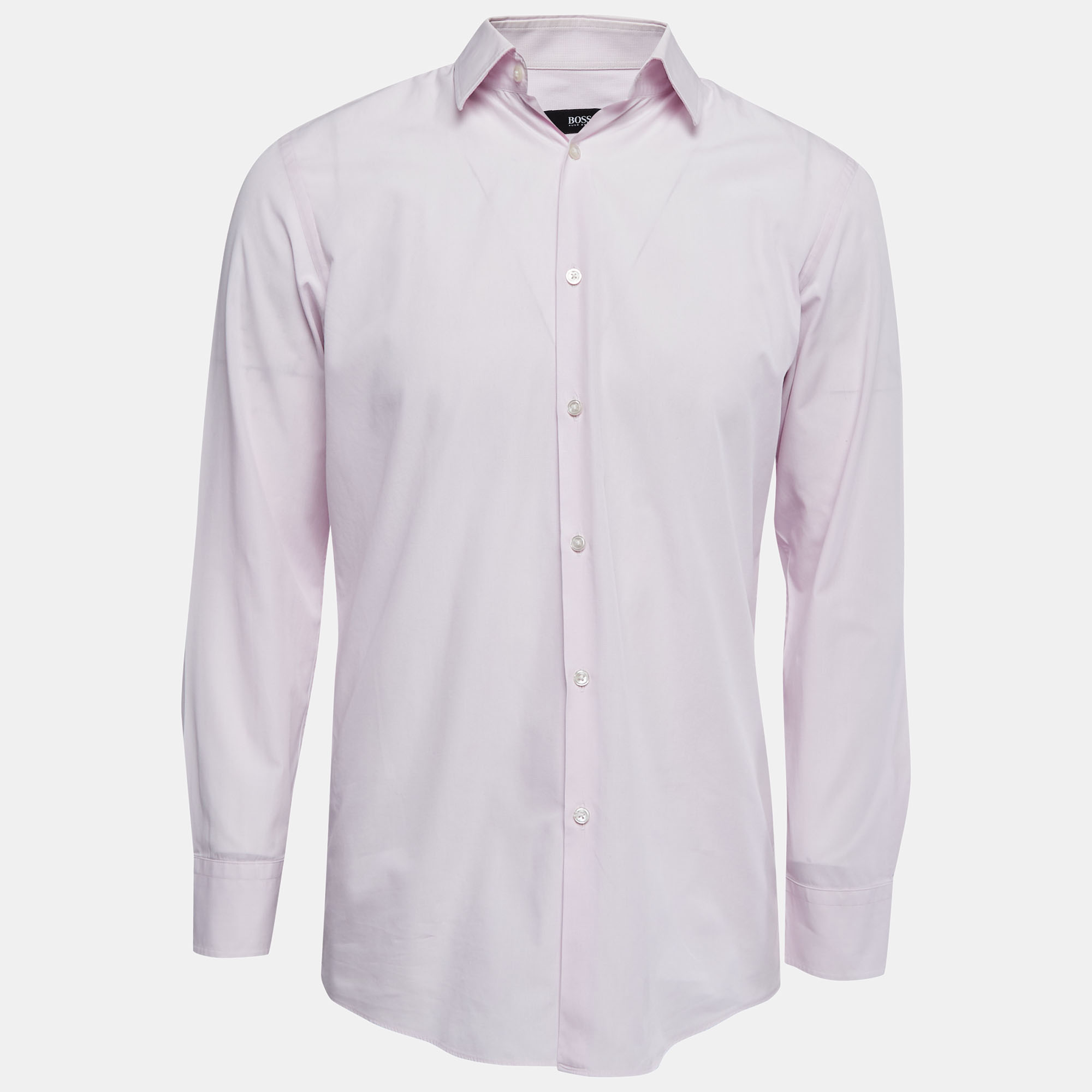 Boss By Hugo Boss Pink Pin Check Cotton Marlow Sharp Fit Shirt M