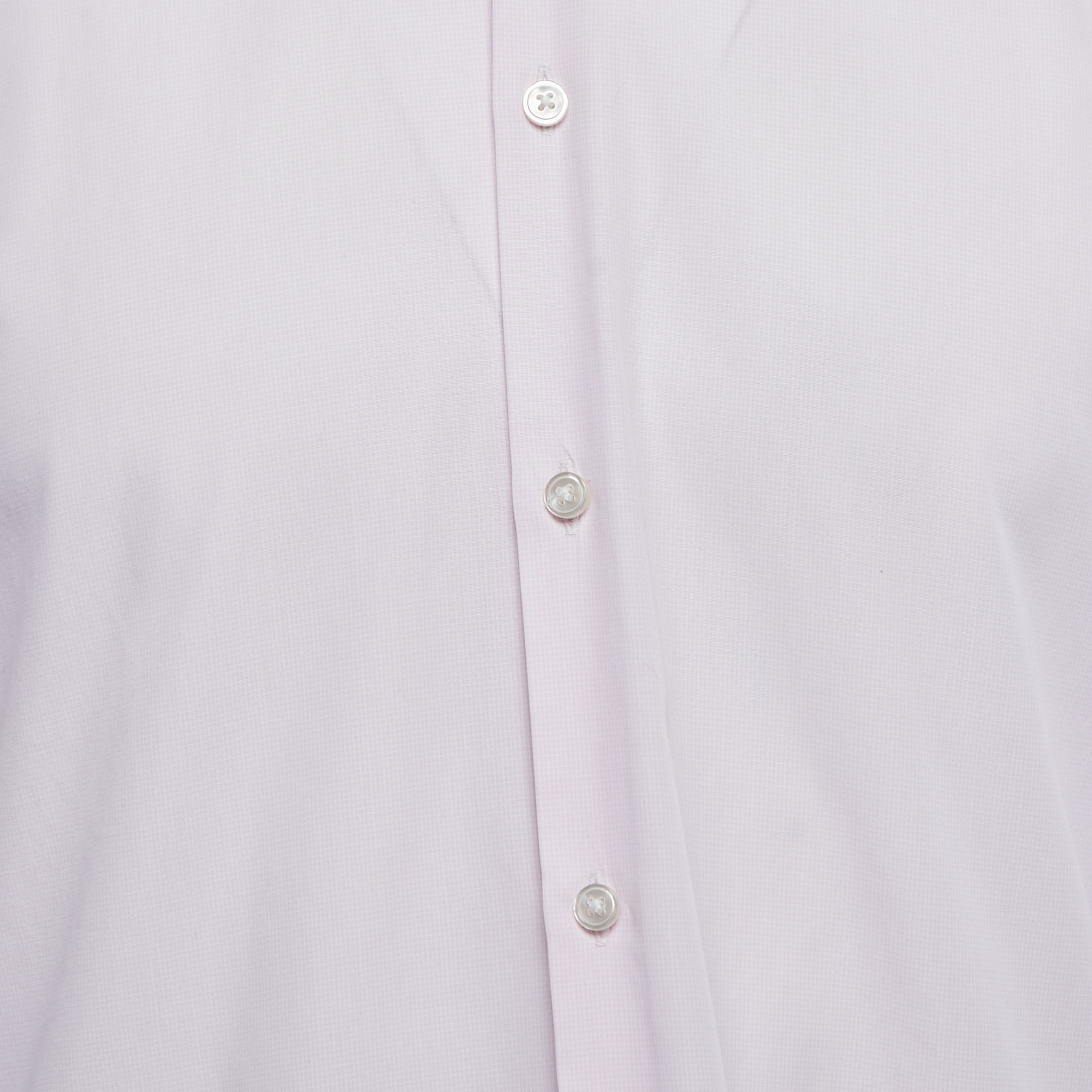 Boss By Hugo Boss Pink Pin Check Cotton Marlow Sharp Fit Shirt M