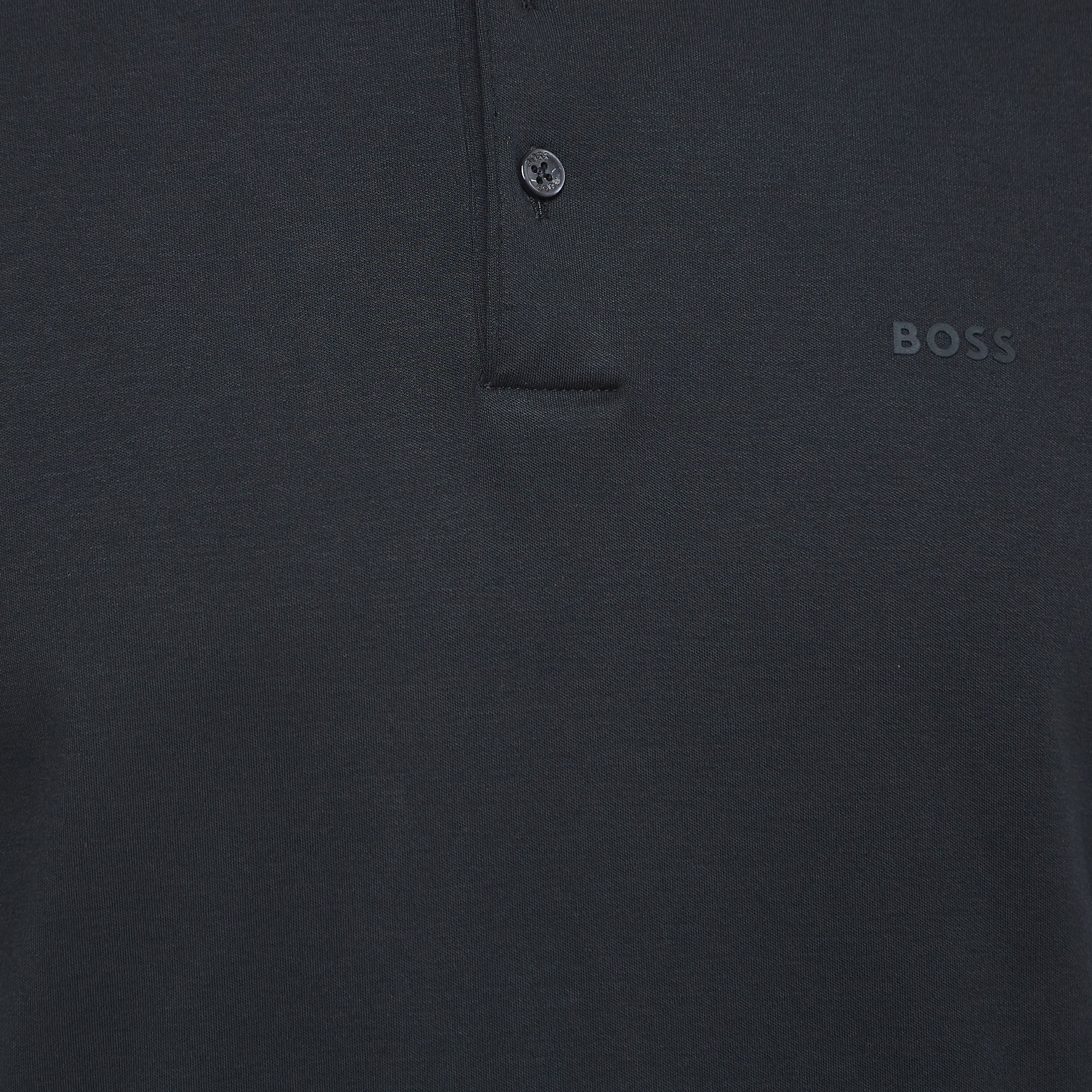Boss By Hugo Boss Black Logo Detailed Cotton Polo T-Shirt L