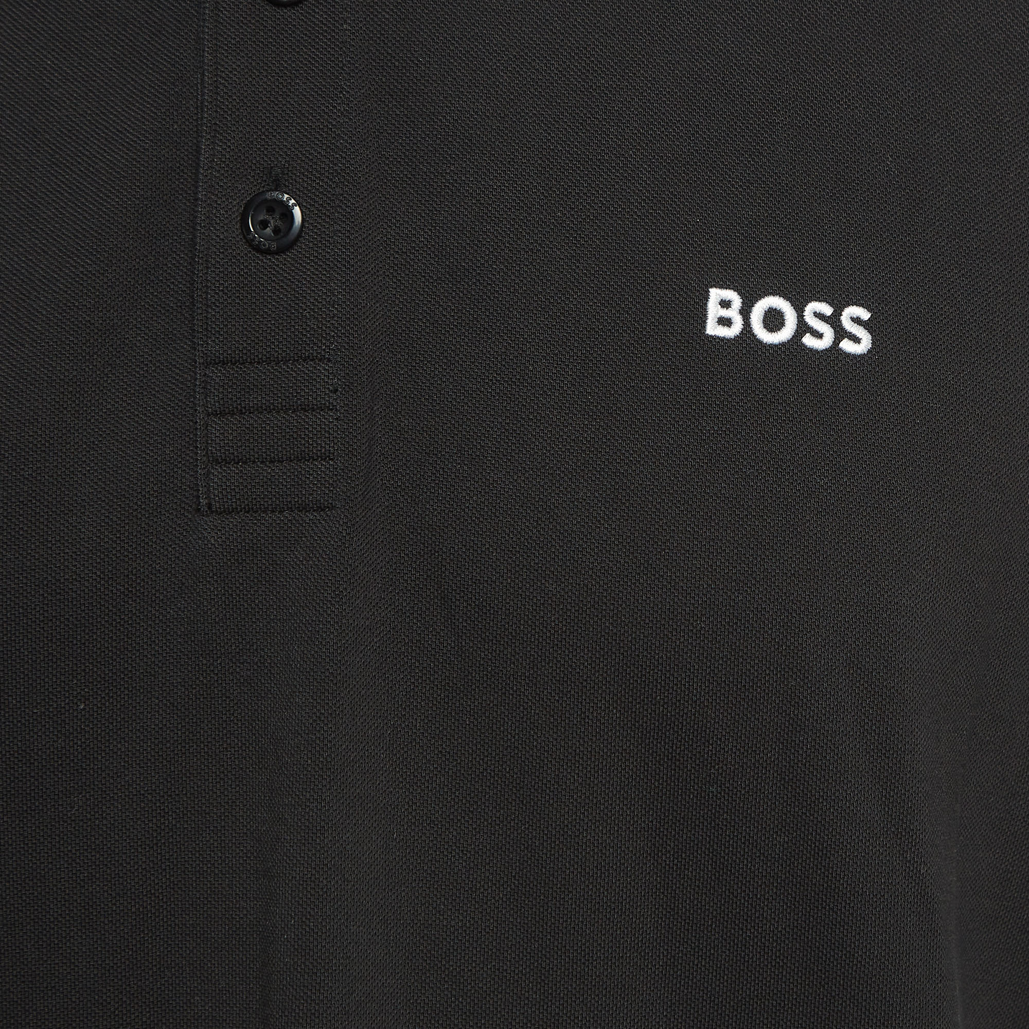 Boss By Hugo Boss Black Cotton Contrast Detail Polo T-Shirt XXL