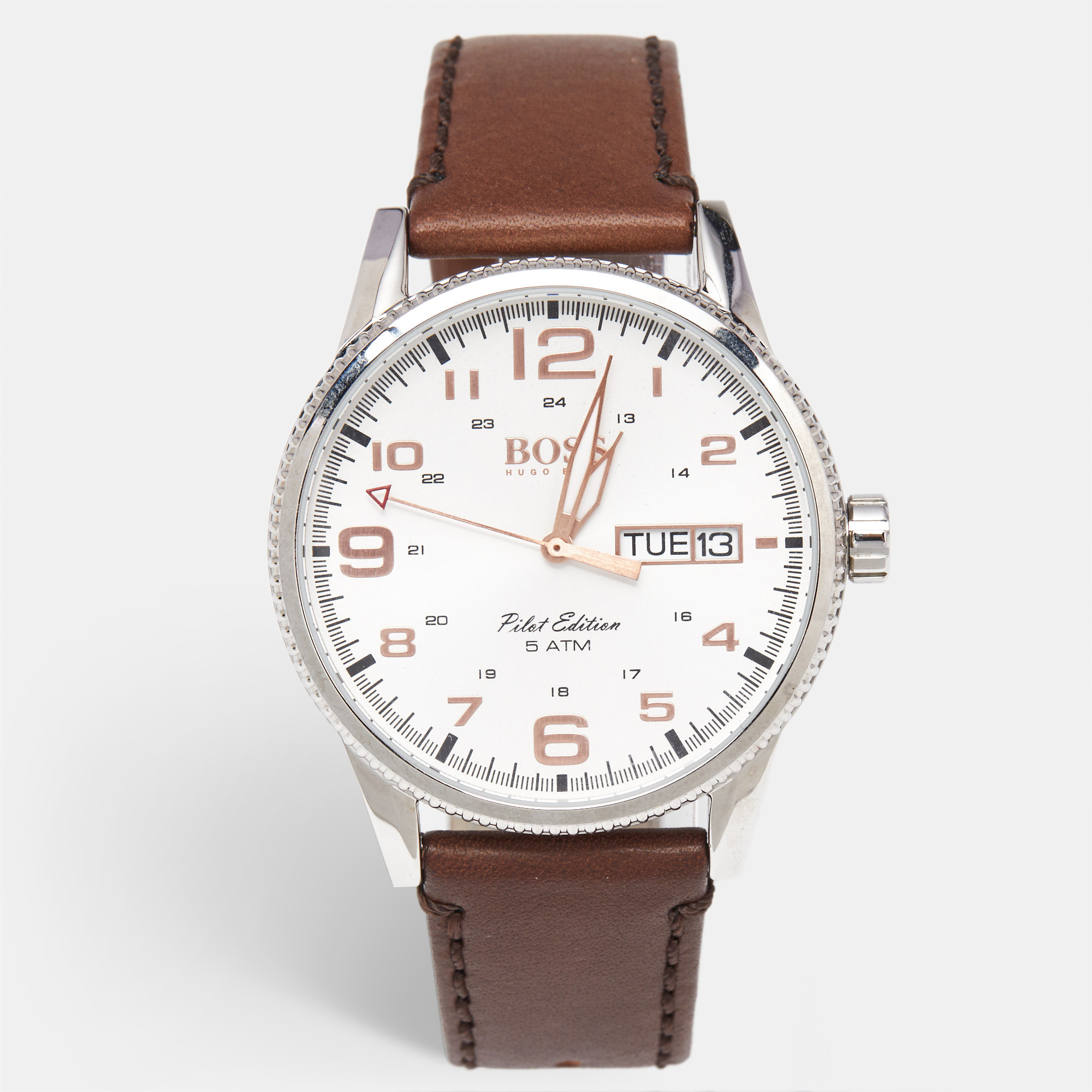 Boss By Hugo Boss Silver Stinless Steel Leather Pilot Edition HB.279.1.14.2872 Men's Wristwatch, Brown
Boss By Hugo Boss Silver Stinless Steel Leather Pilot Edition HB.279.1.14.2872 Men's Wristwatch, Brown