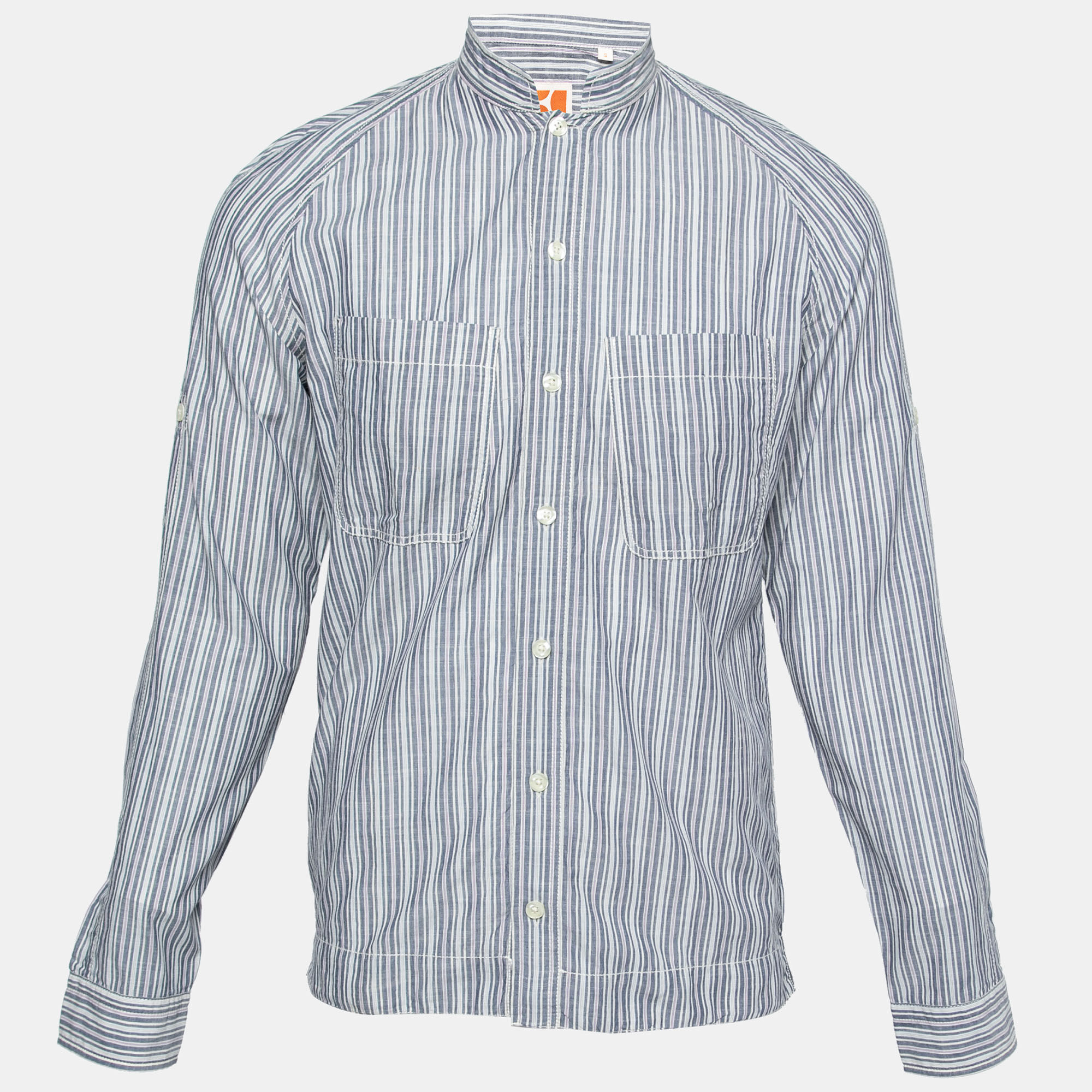 Boss Orange By Hugo Boss Multicolor Striped Cotton Long Sleeve Shirt S