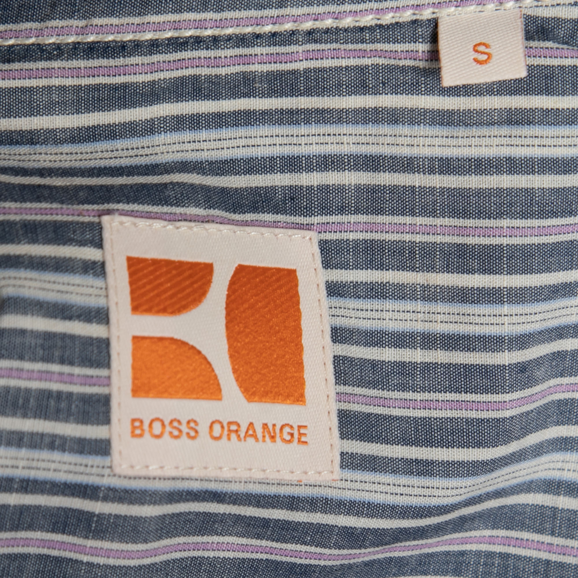 Boss Orange By Hugo Boss Multicolor Striped Cotton Long Sleeve Shirt S