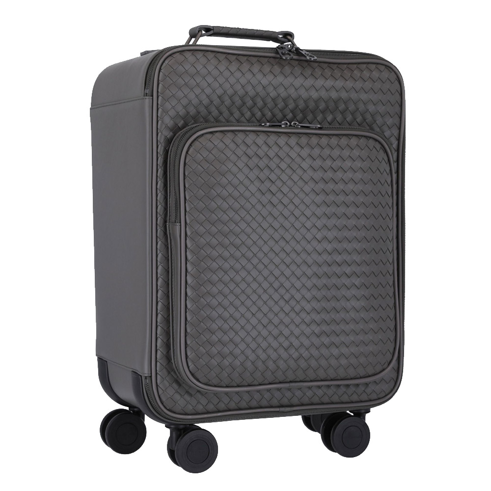 Bottega Veneta Grey Intrecciato Leather Trolley VN Suitcase