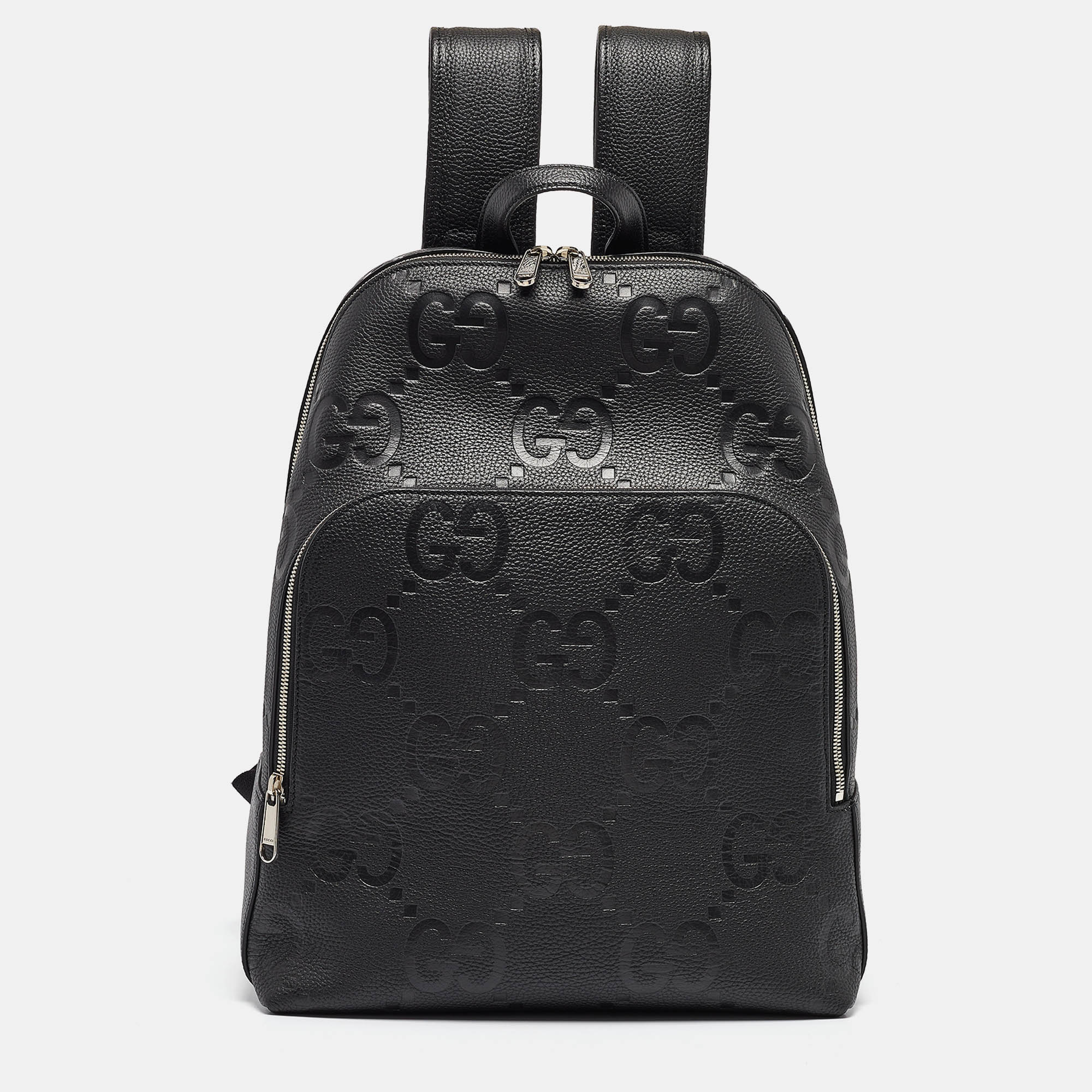 Bottega veneta gucci black jumbo gg leather large backpack