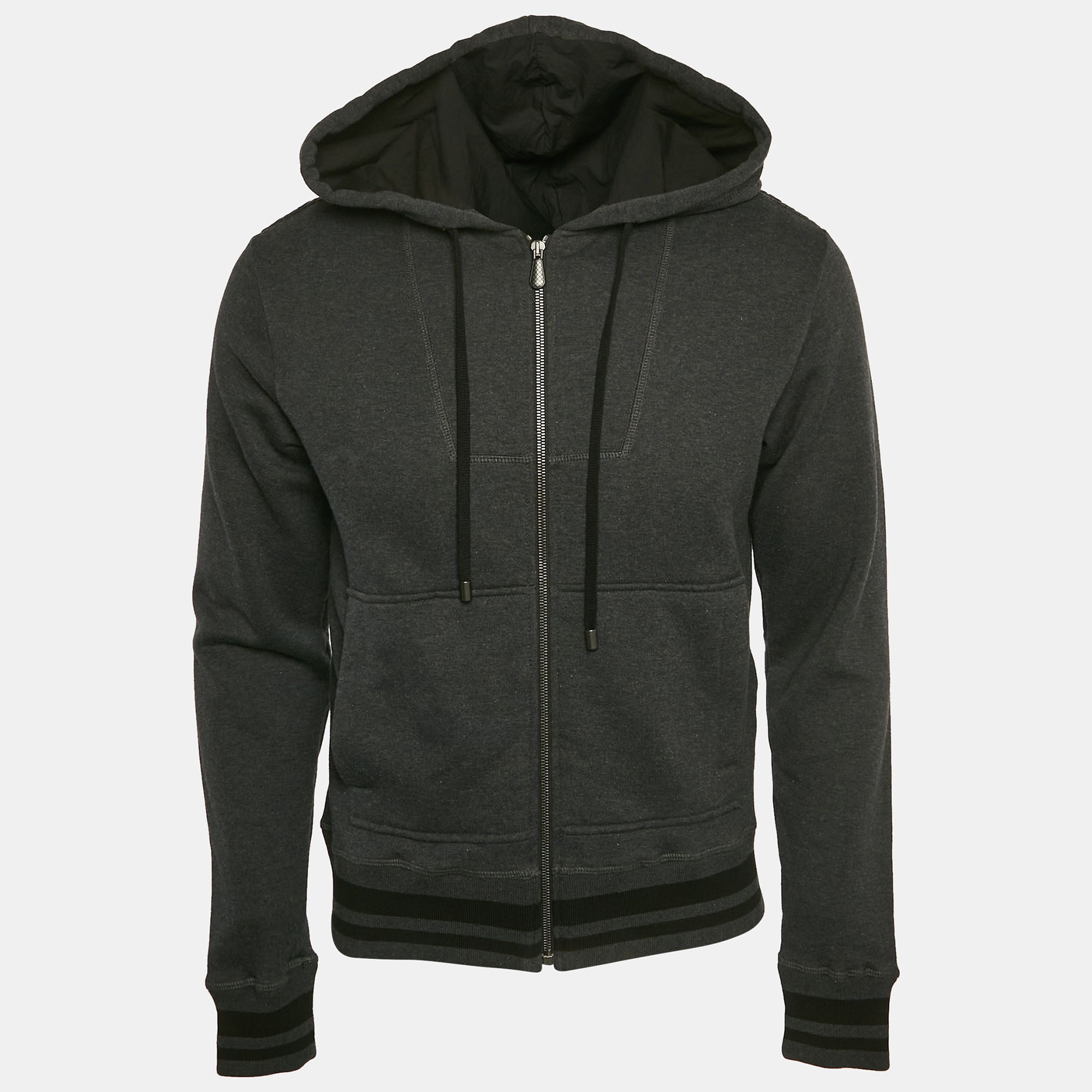 Bottega Veneta Black Cotton Knit Zip-Up Continuity Hoodie S, Grey
Bottega Veneta Black Cotton Knit Zip-Up Continuity Hoodie S, Grey