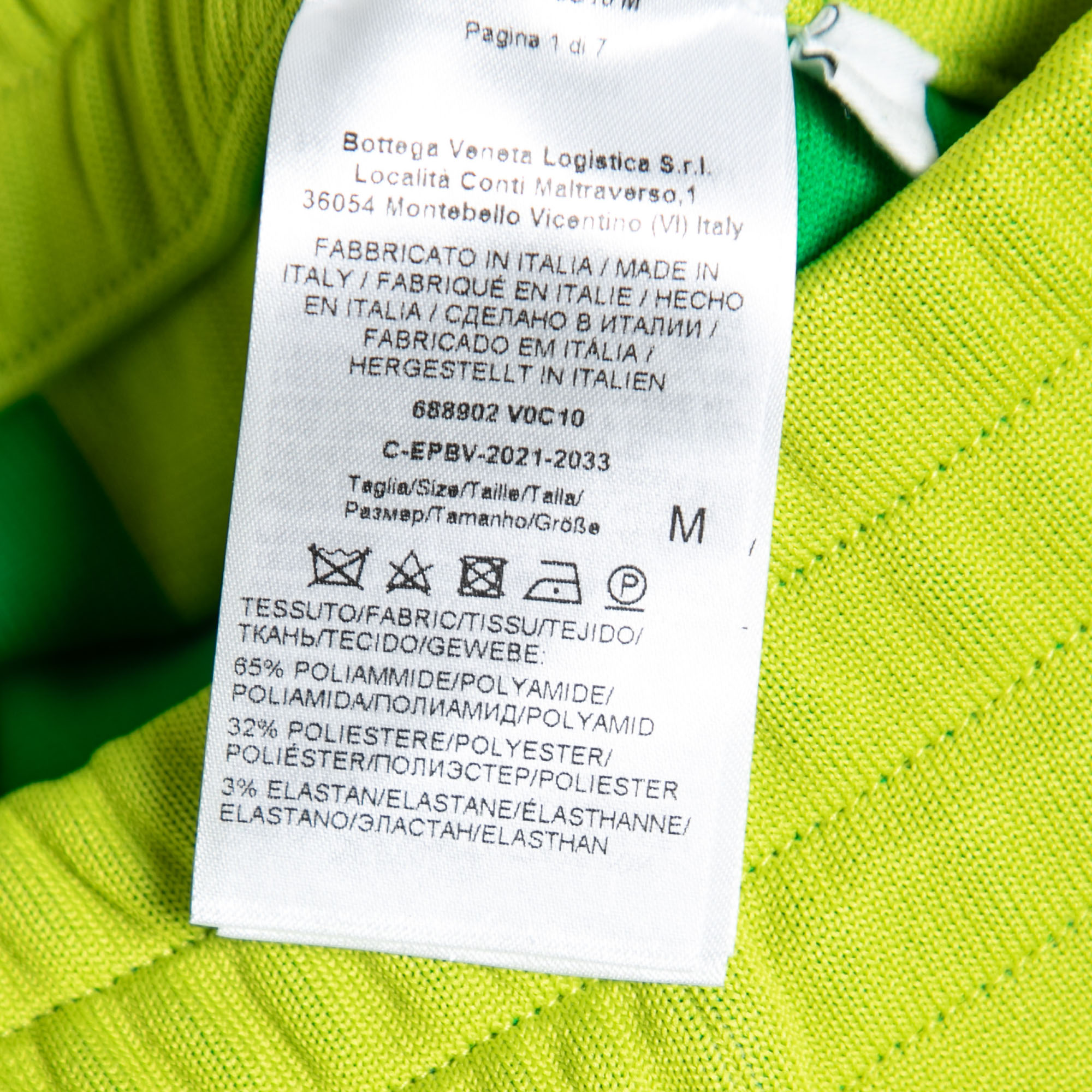 Bottega Veneta Lime Green Synthetic Shorts M