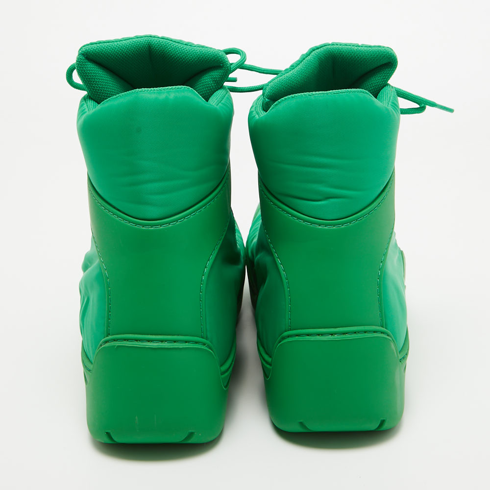 Bottega Veneta Green Nylon Puddle Bomber Boots Size 42