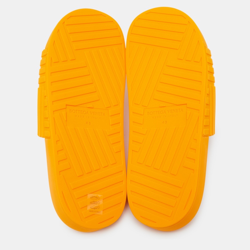 Bottega Veneta Orange Rubber Slides Size 43