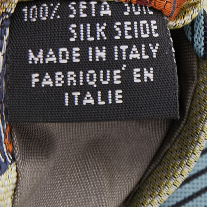 Bottega Veneta Vintage Beige Striped Hat Pattern Silk Tie