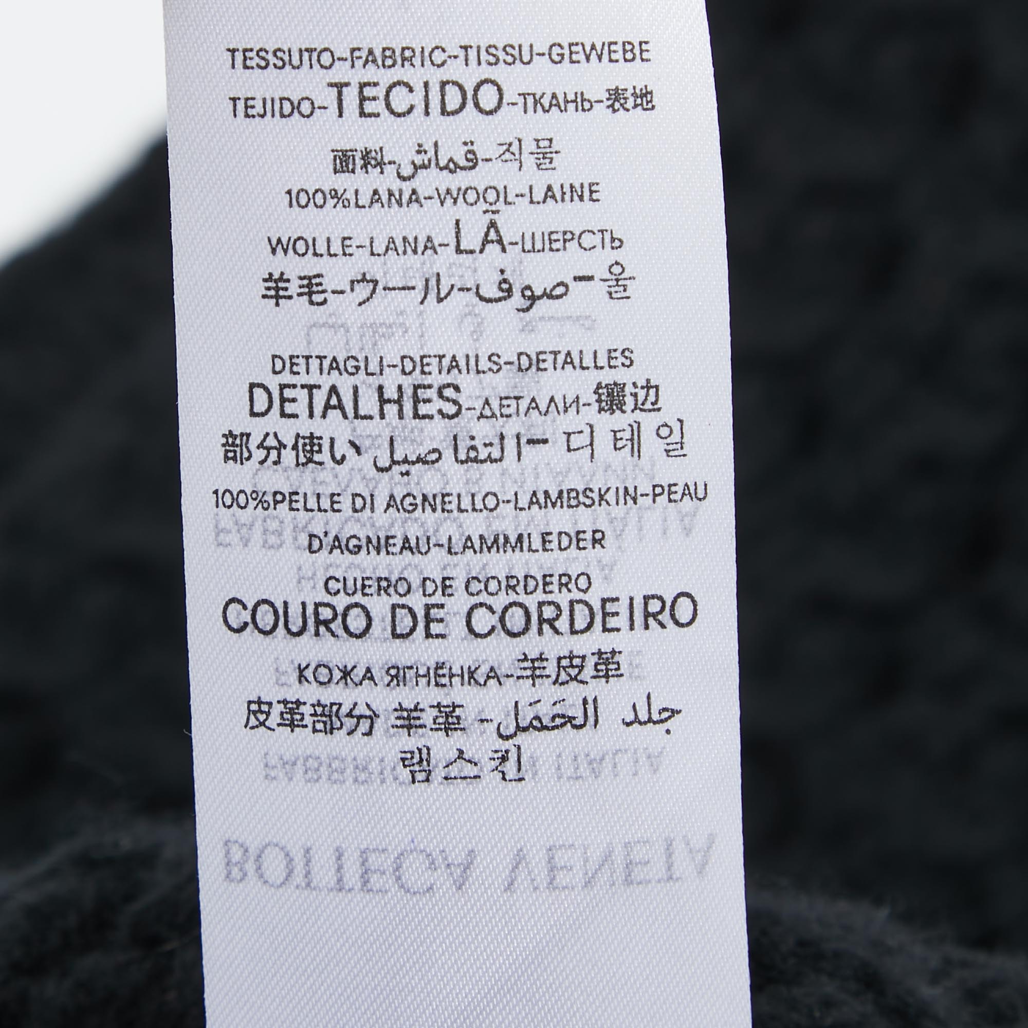 Bottega Veneta Black Cable Knit Wool Triangle Patch Scarf