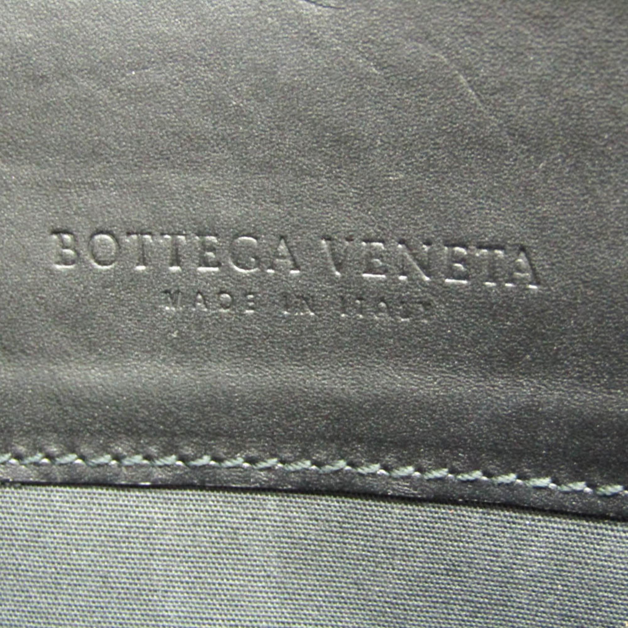 Bottega Veneta Black Intrecciato Leather Document Handbag