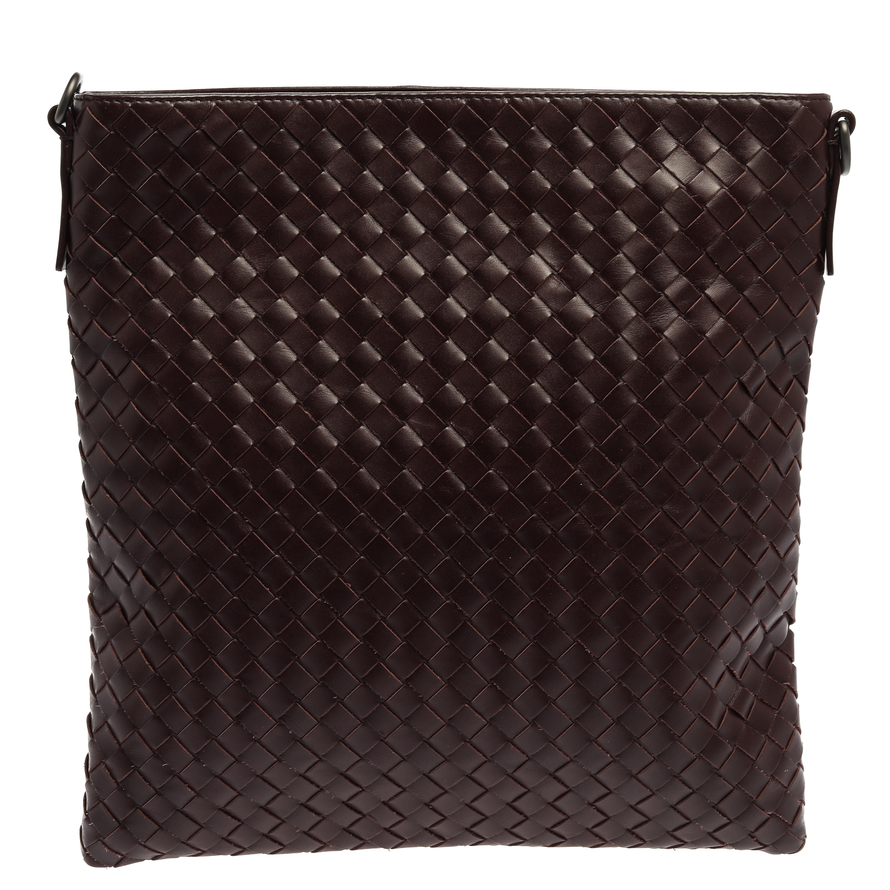 Image of Bottega Veneta Burgundy Intrecciato Leather Messenger Bag