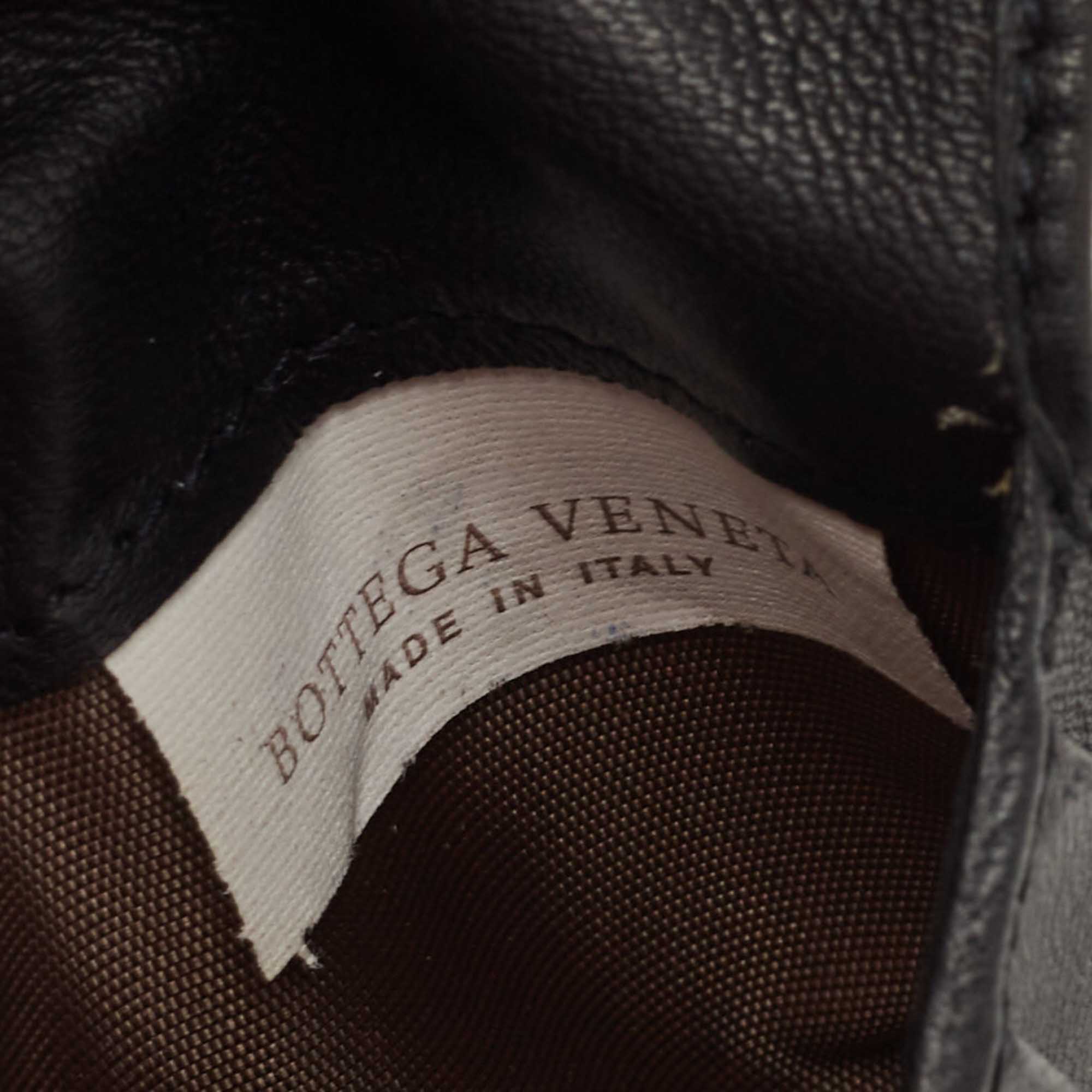Bottega Veneta Black Intrecciato Karung And Leather Bifold Wallet
