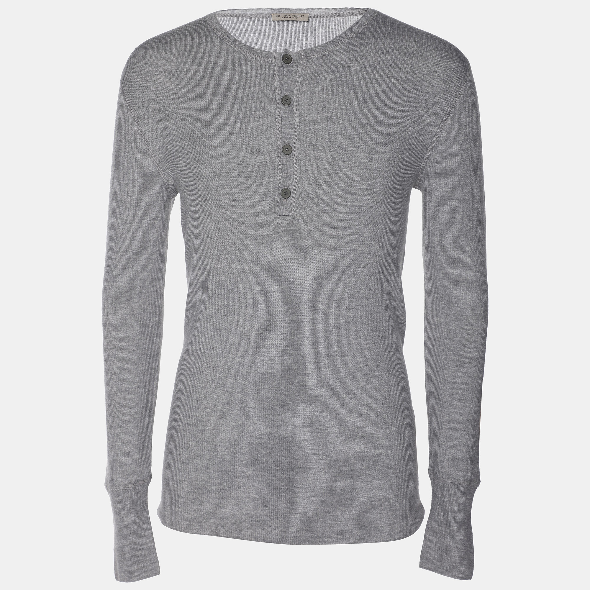 Bottega Veneta Cashmere Knit Henley Neck Full Sleeve T-Shirt L, Grey
Bottega Veneta Cashmere Knit Henley Neck Full Sleeve T-Shirt L, Grey