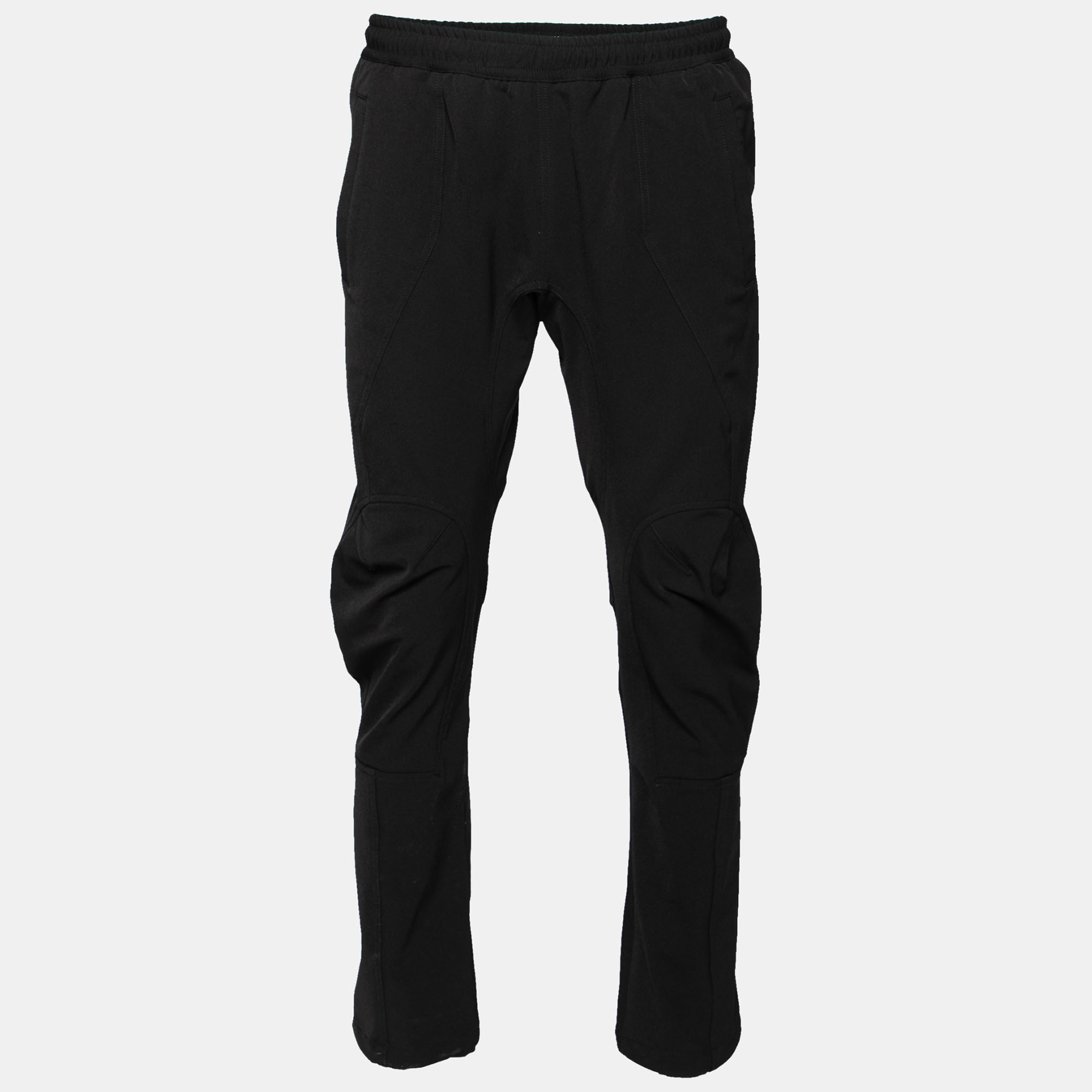 Bottega veneta black stretch knit elasticized waist straight leg pants m