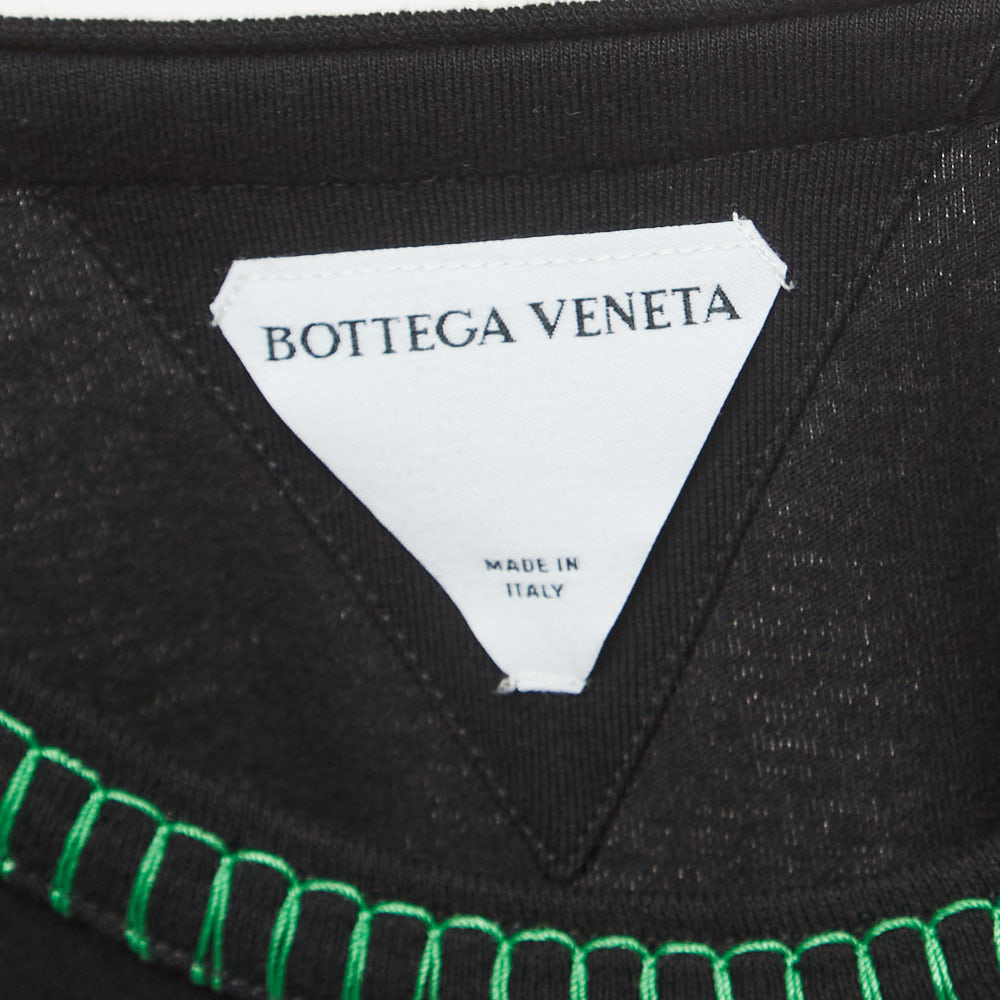 Bottega Veneta Black Cotton Contrast Stitch Detail T-Shirt XL