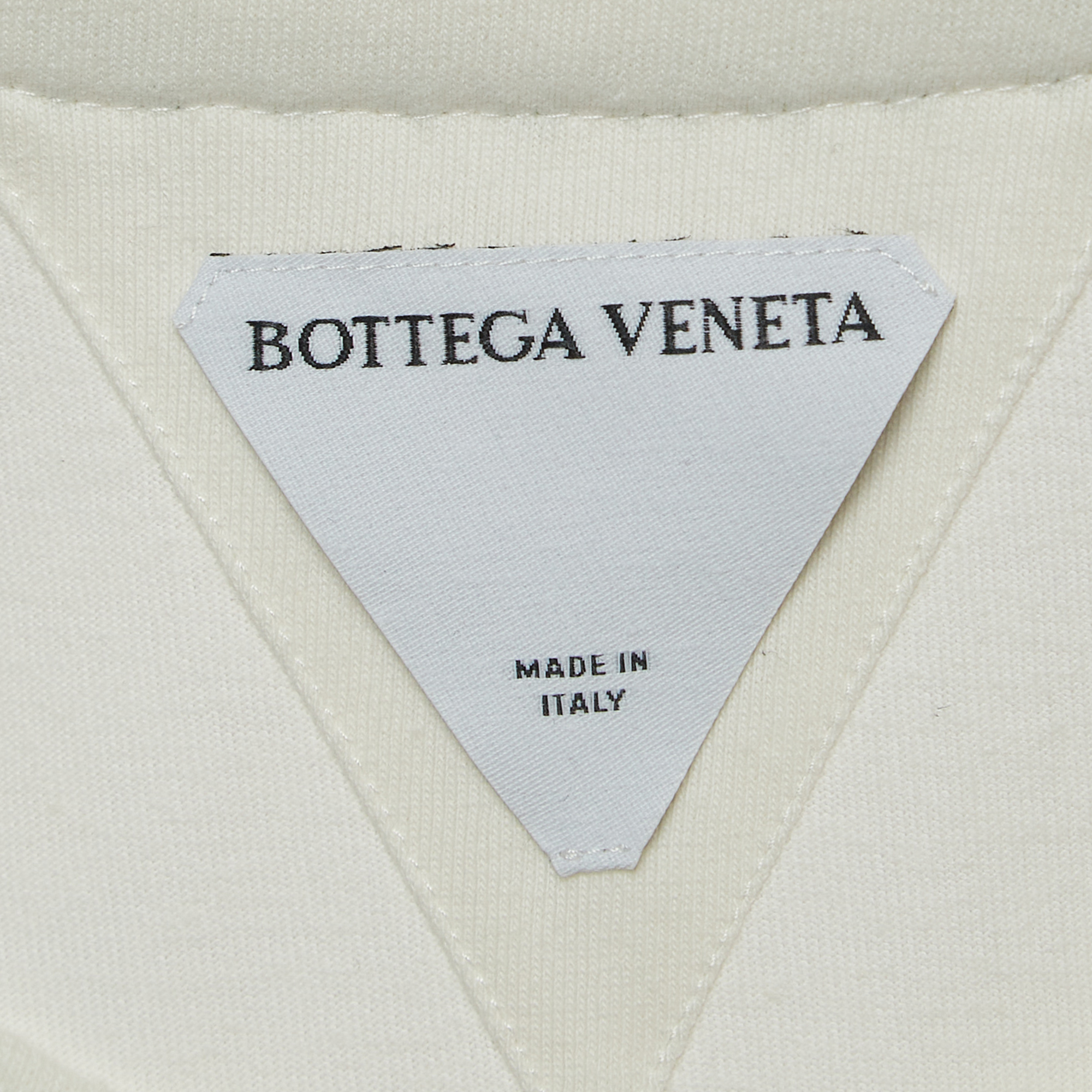 Bottega Veneta White Cotton Cotton Contrast Stitch Detail T-Shirt XL