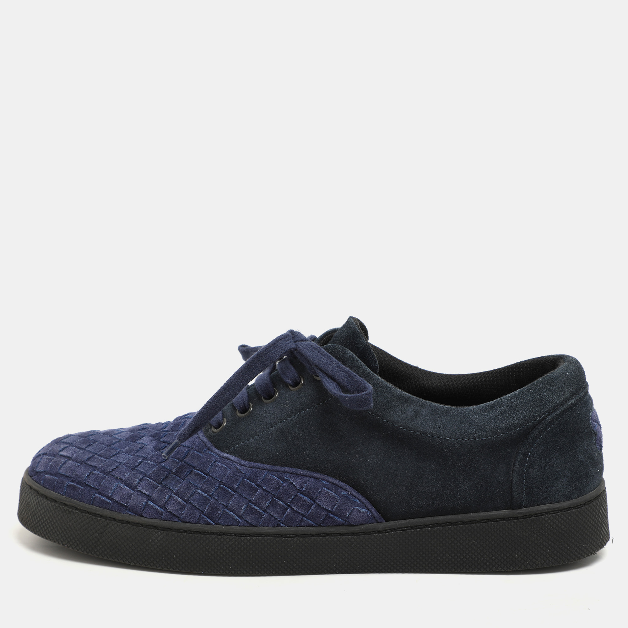 Bottega Veneta Two Tone Blue Suede Intrecciato Low Top Sneakers Size 43
Bottega Veneta Two Tone Blue Suede Intrecciato Low Top Sneakers Size 43