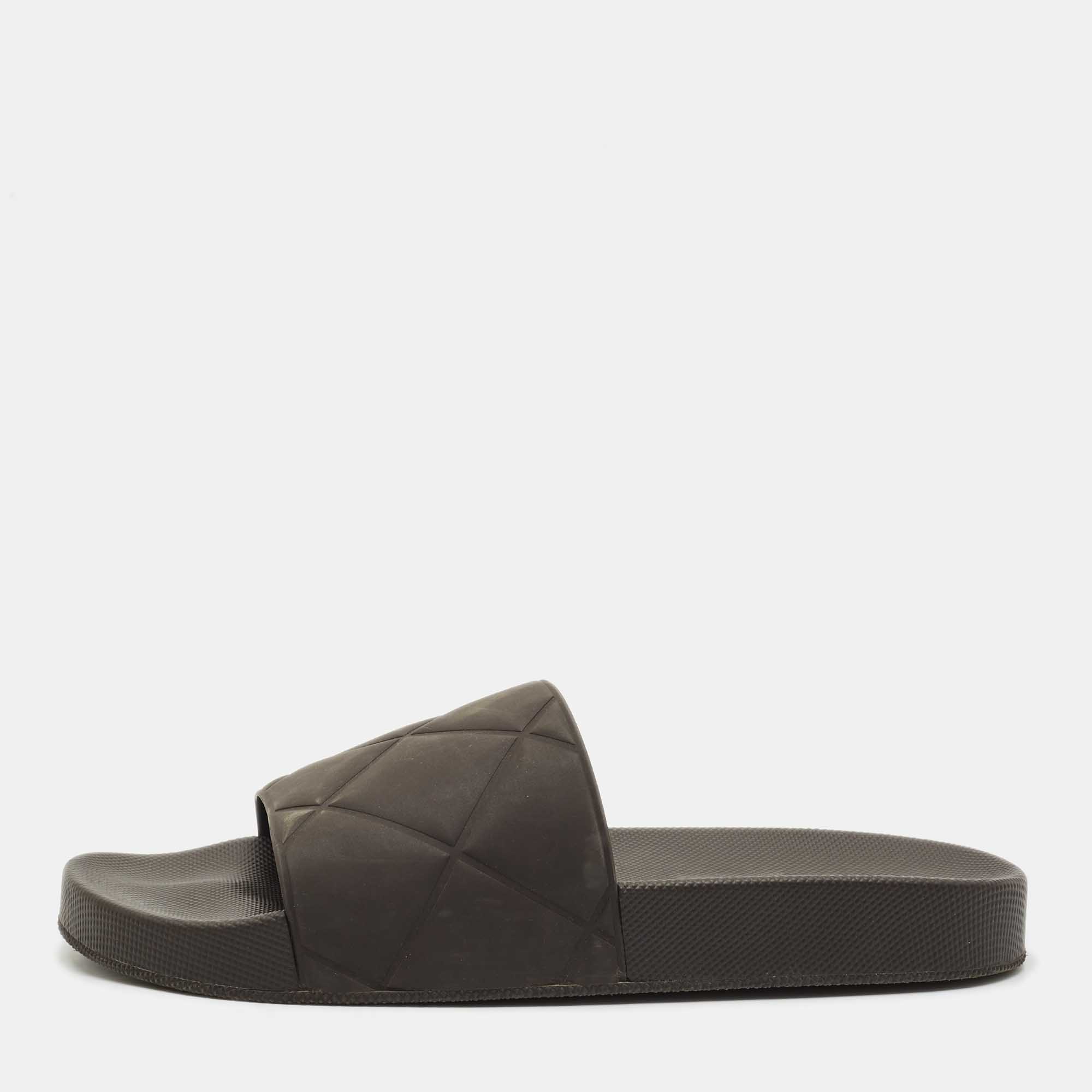 Bottega Veneta Brown Quilted Rubber Pool Slides Size 42 - Bottega Veneta - Modalova