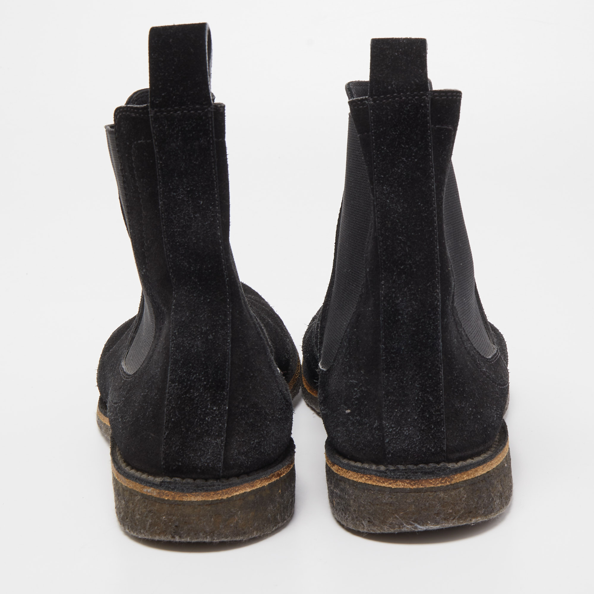 Bottega Veneta Black Suede Chelsea Ankle Boots Size 40