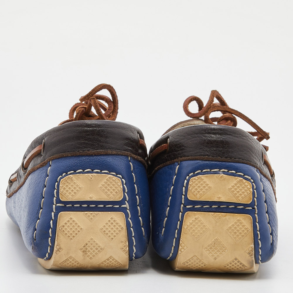 Bottega Veneta Tri Color Leather Lace Up Loafers Size 40