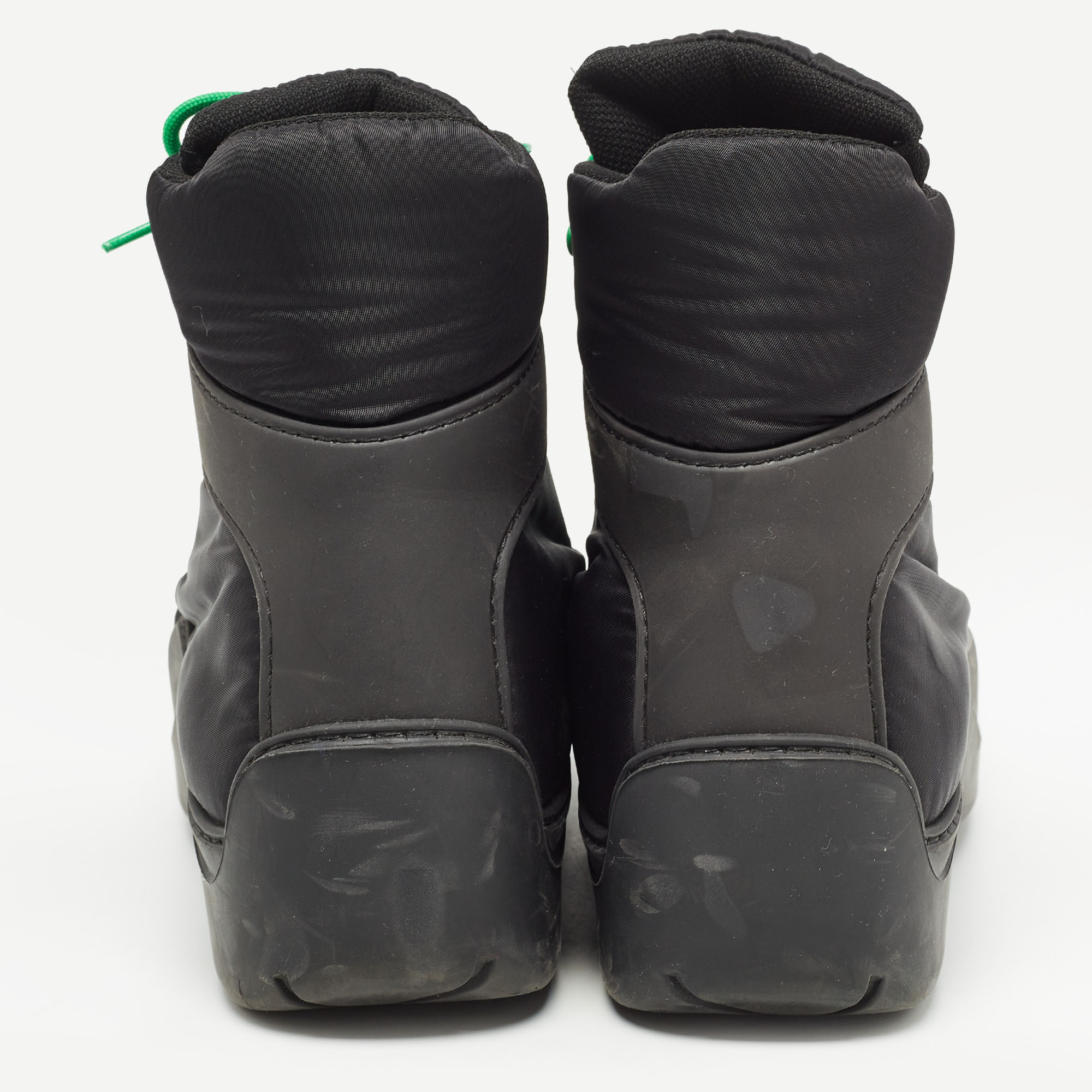 Bottega Veneta Black Nylon Puddle Bomber Boots Size 42