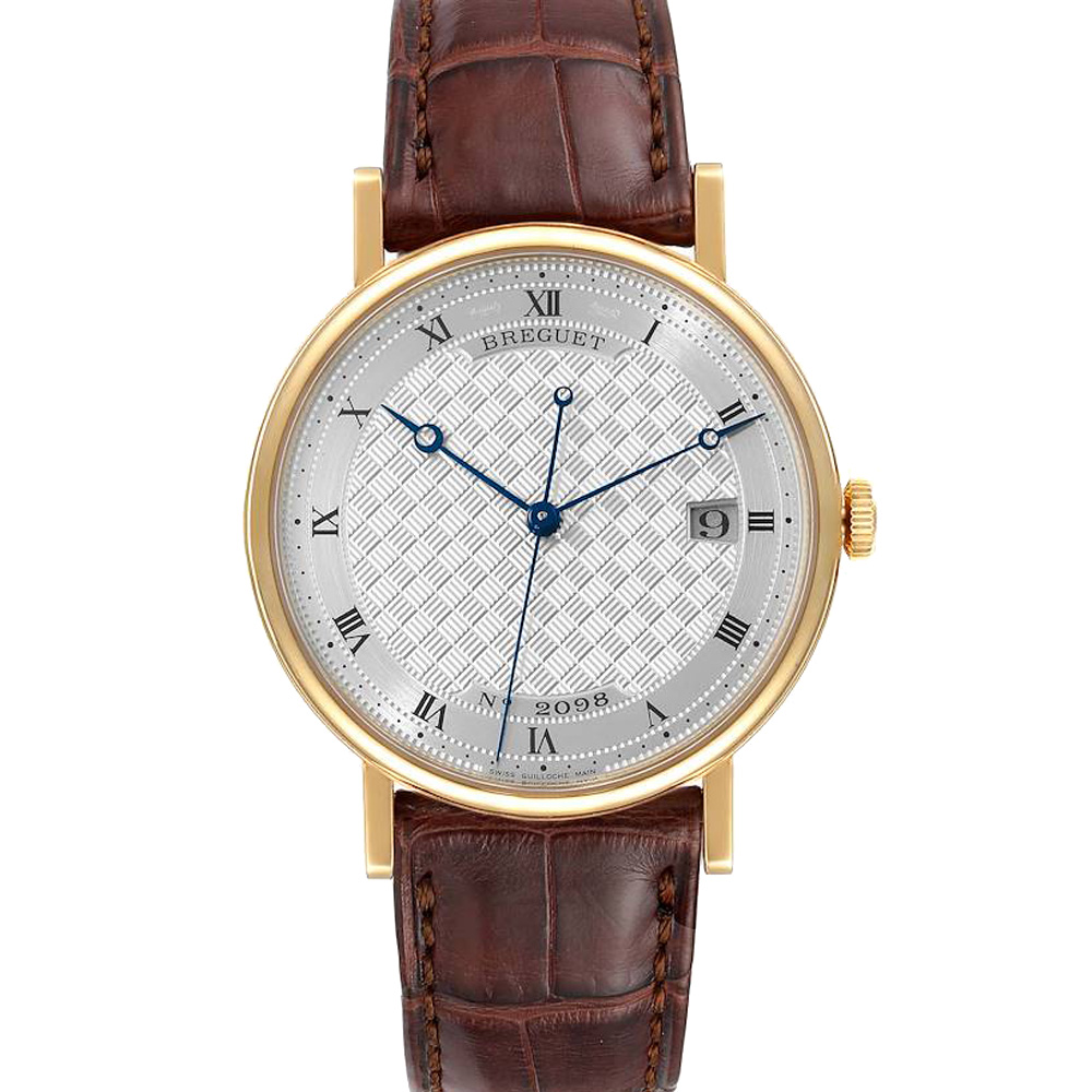 Breguet Silver 18K Yellow Gold Classique 5177 Men's Wristwatch 38 MM