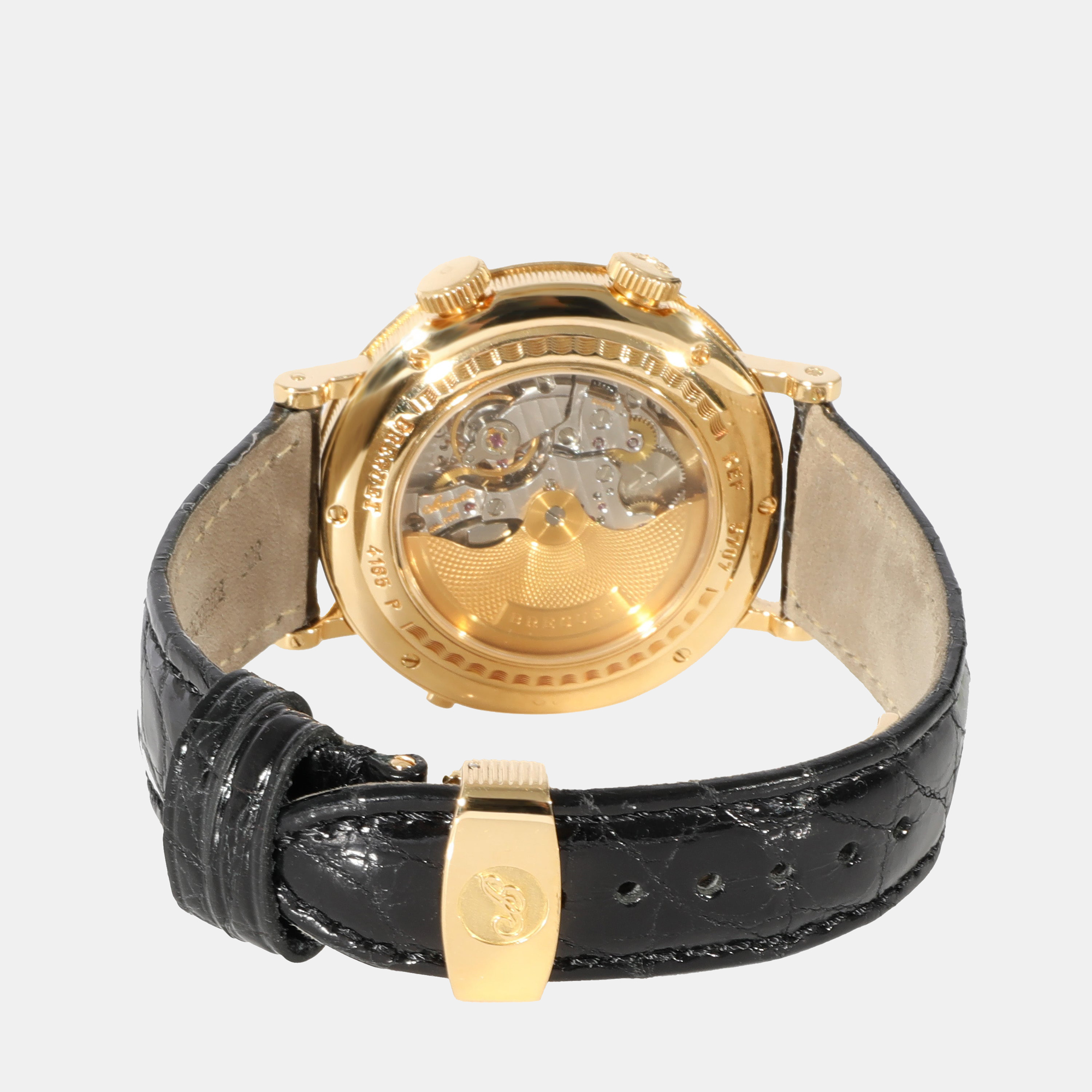Breguet Silver 18k Yellow Gold Classique Alarm 5707BA/12/9V6 Automatic Men's Wristwatch 39 Mm