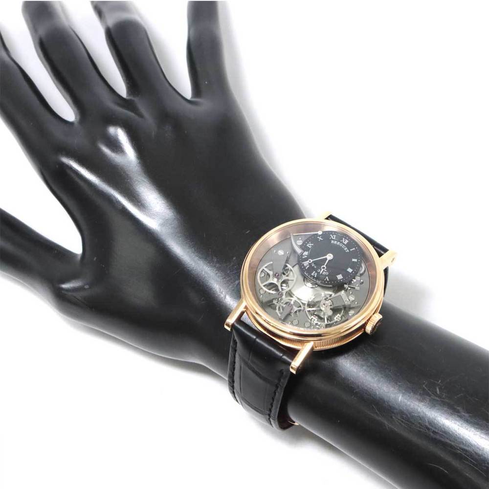 Breguet Grey 18k Rose Gold Classic Tradition 7057BR Men's Wristwatch 40 Mm