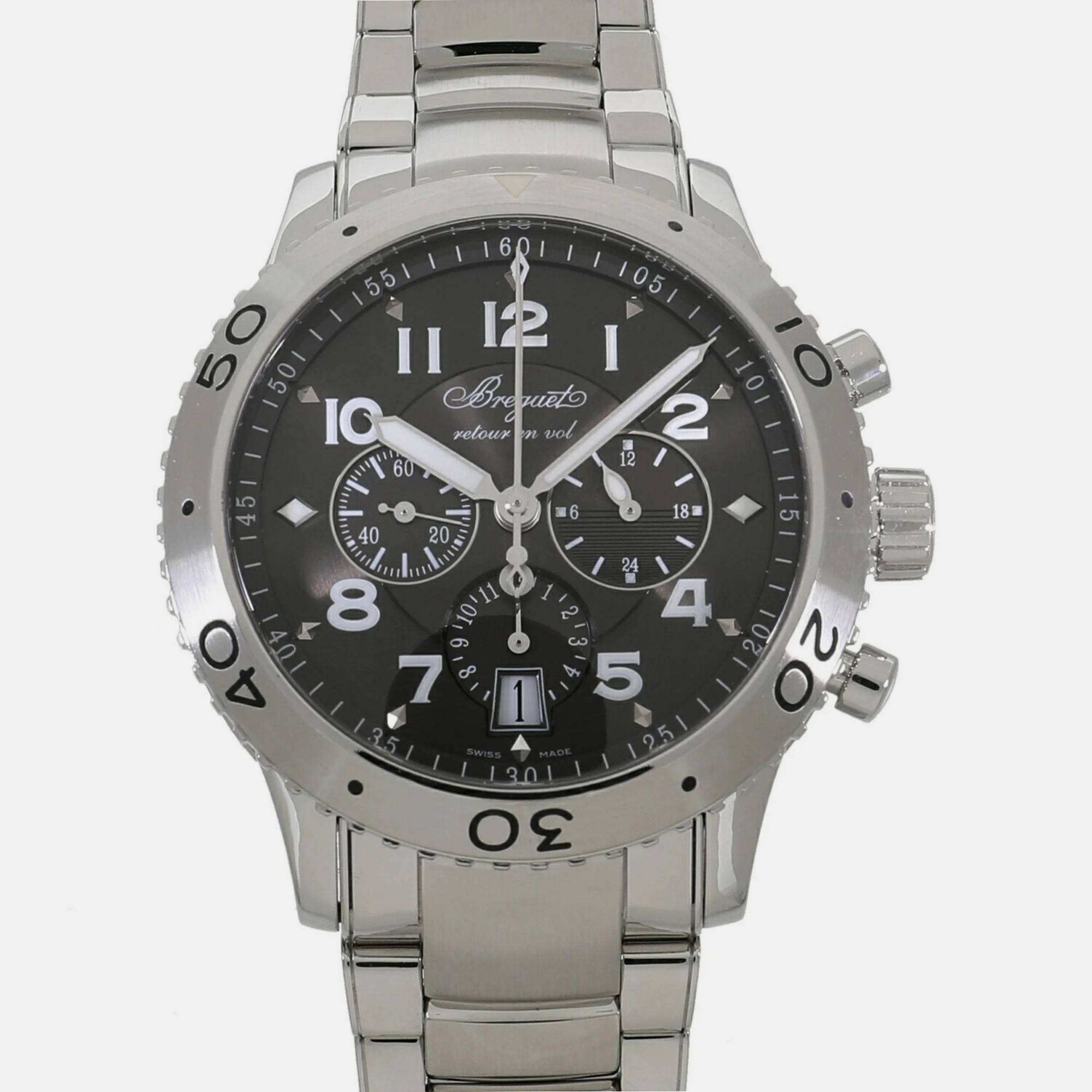 Breguet gray  stainless steel type xxi 3810st men's watch 42mm