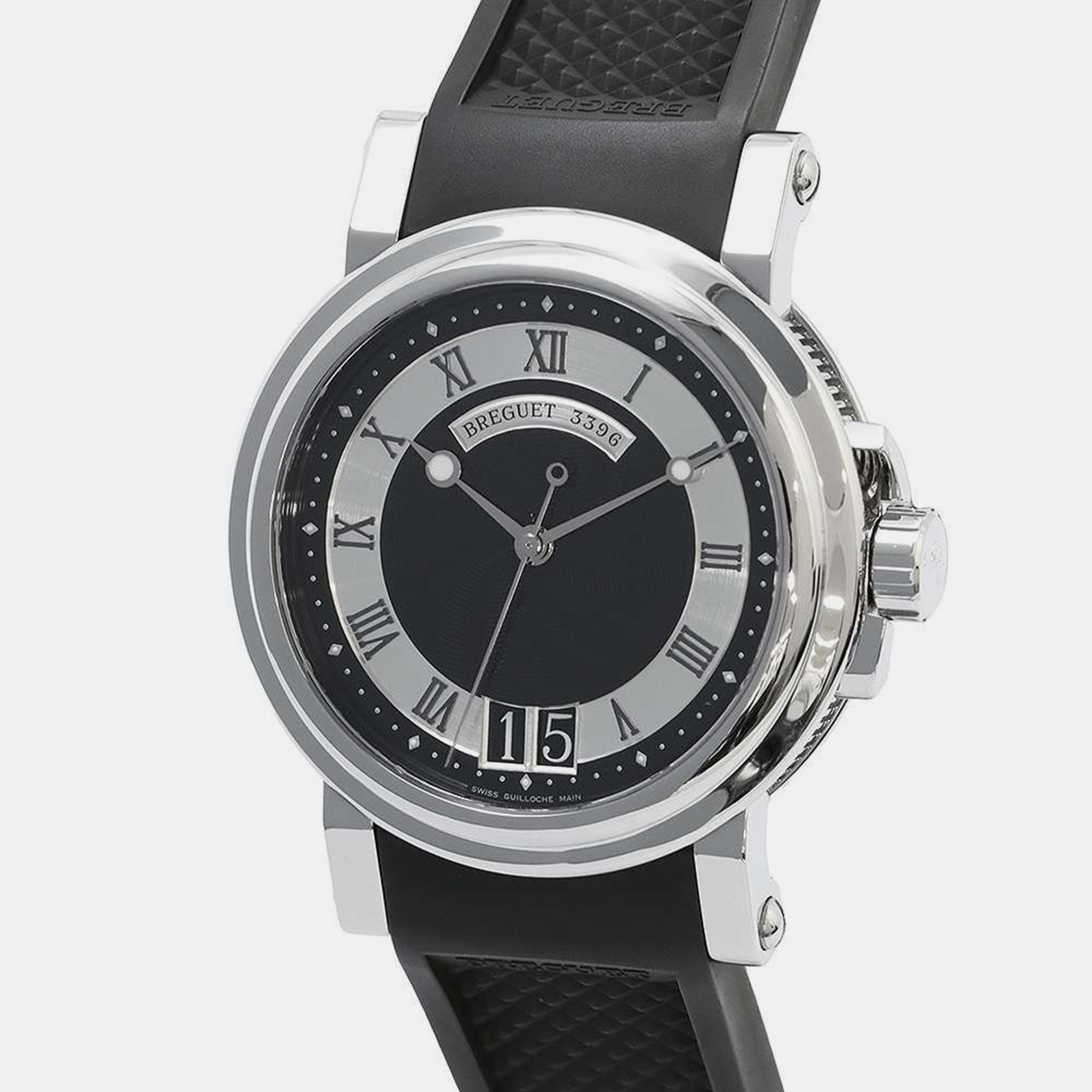 Breguet black stainless steel marine 5817st/92/5v8 automatic men's wristwatch 39 mm