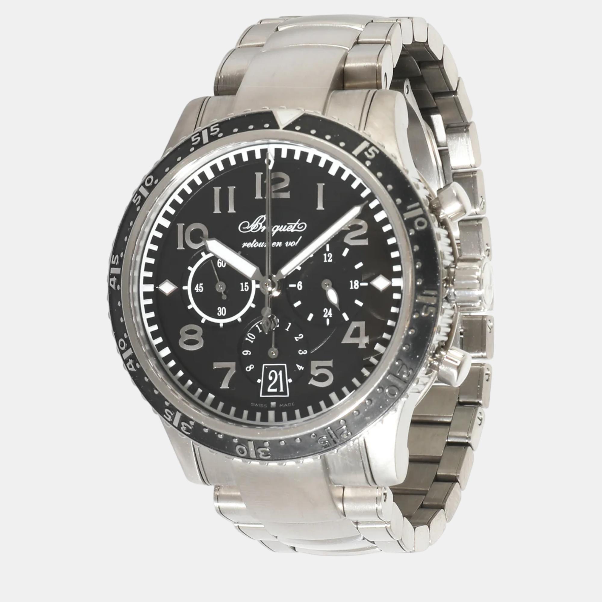 Breguet black titanium transaltantique type xxi 3810ti/h2/tz9 automatic men's wristwatch 42.5 mm