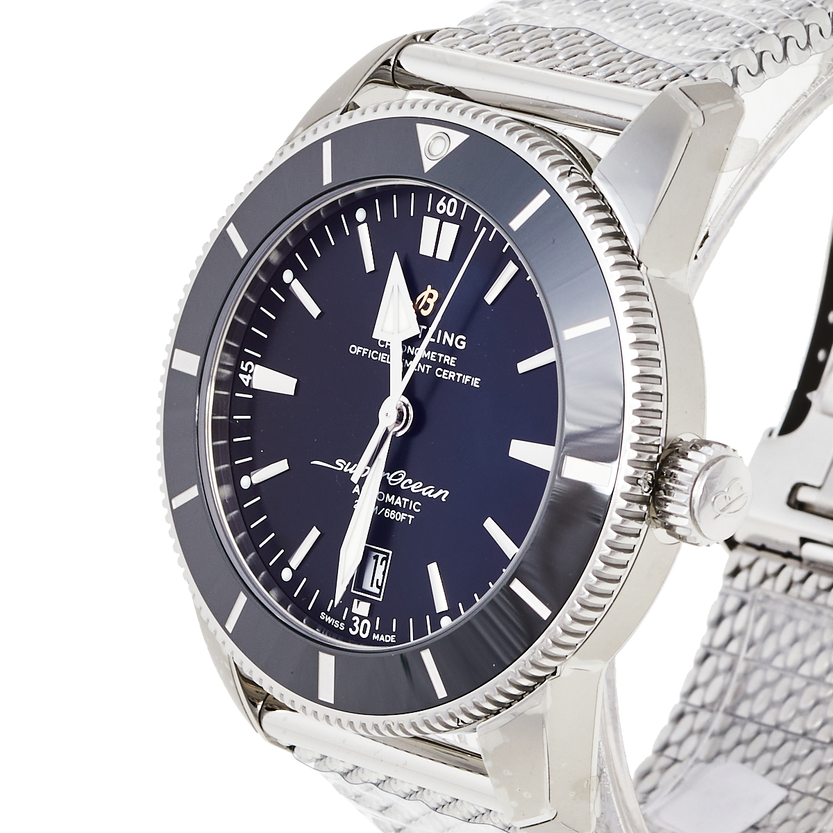 Breitling Black Stainless Steel Superocean Heritage AB2020 Men's Wristwatch, Silver
Breitling Black Stainless Steel Superocean Heritage AB2020 Men's Wristwatch, Silver
