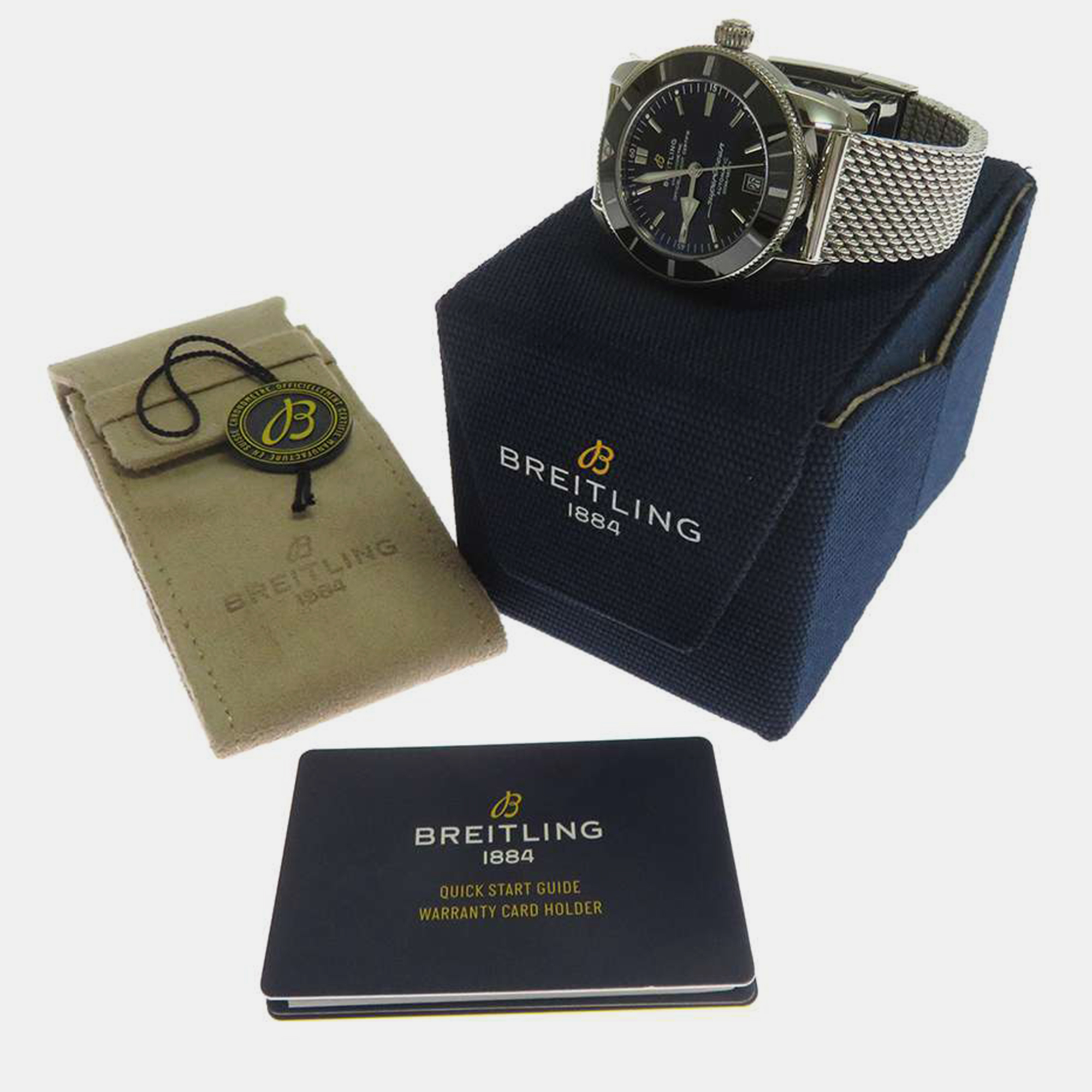 Breitling Black Stainless Steel Superocean AB2010121B1A1 Automatic Men's Wristwatch 42 Mm