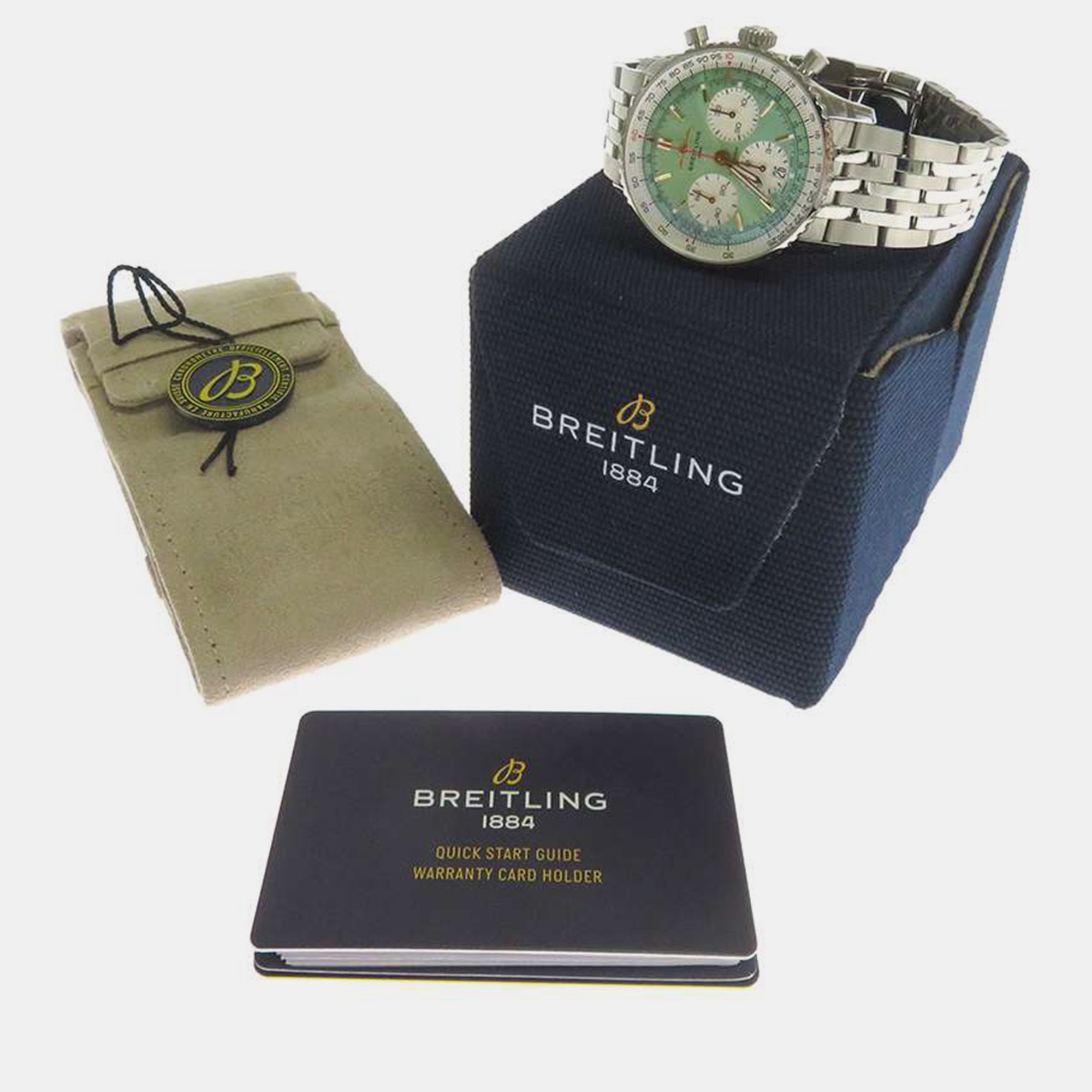 Breitling Green Stainless Steel Navitimer AB0139211L1A1 Automatic Men's Wristwatch 41 Mm