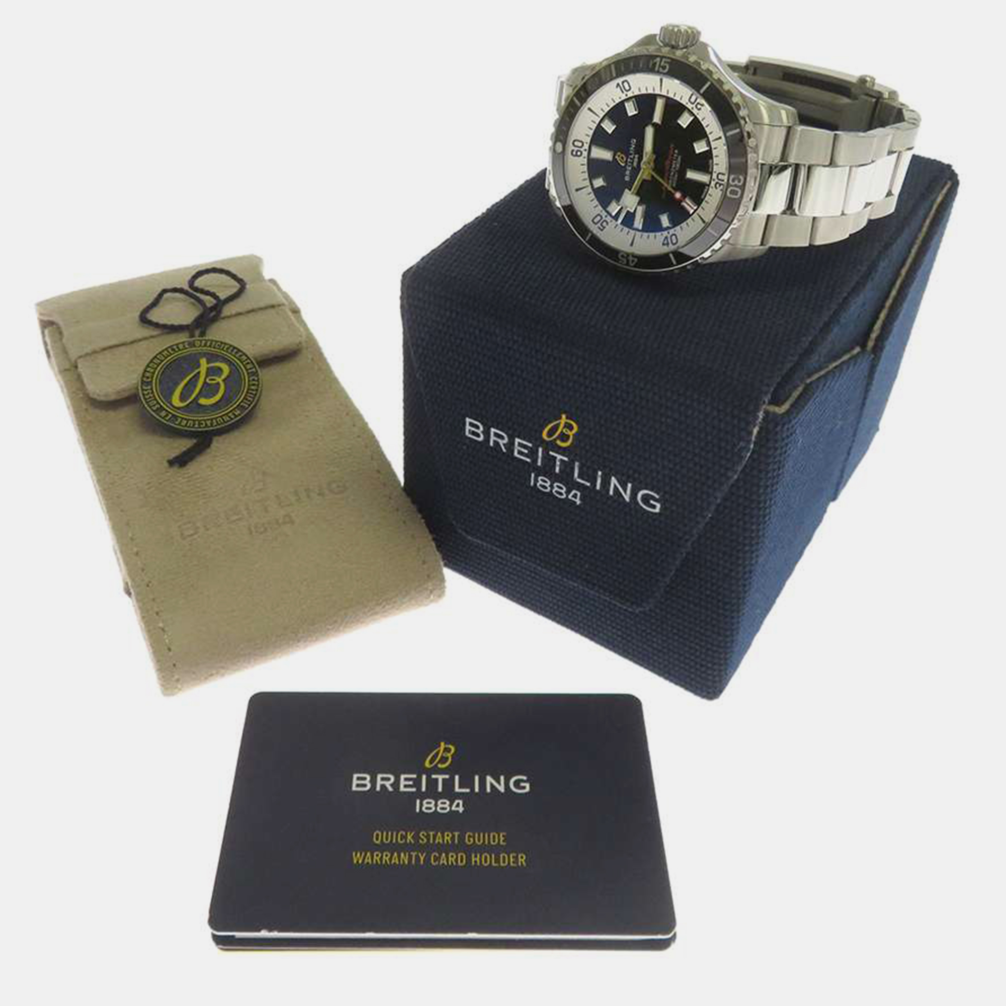 Breitling Black Stainless Steel Superocean A17375211B1A1 Automatic Men's Wristwatch 42 Mm
