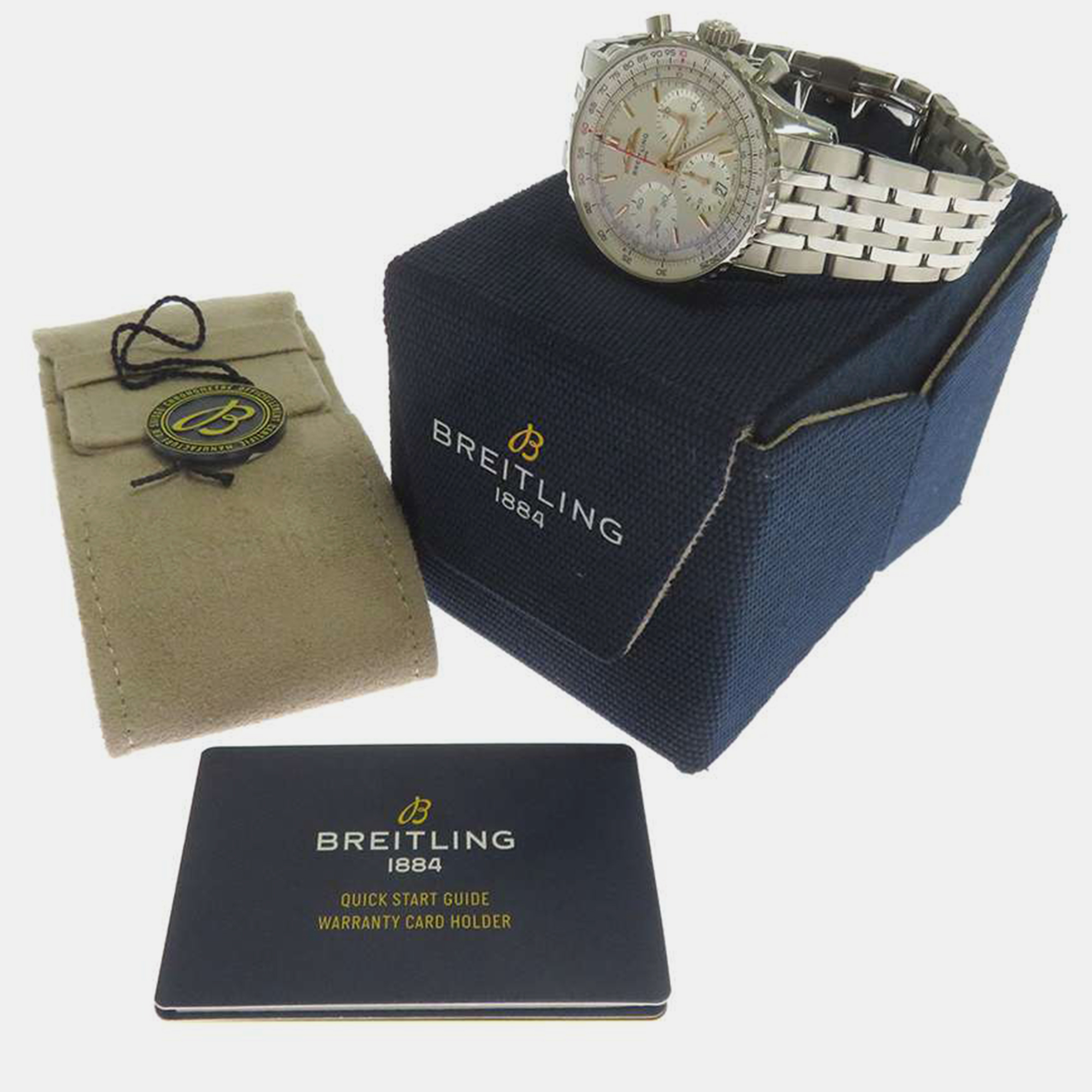 Breitling Cream Stainless Steel Navitimer AB0139211G1A1 Automatic Men's Wristwatch 41 Mm
