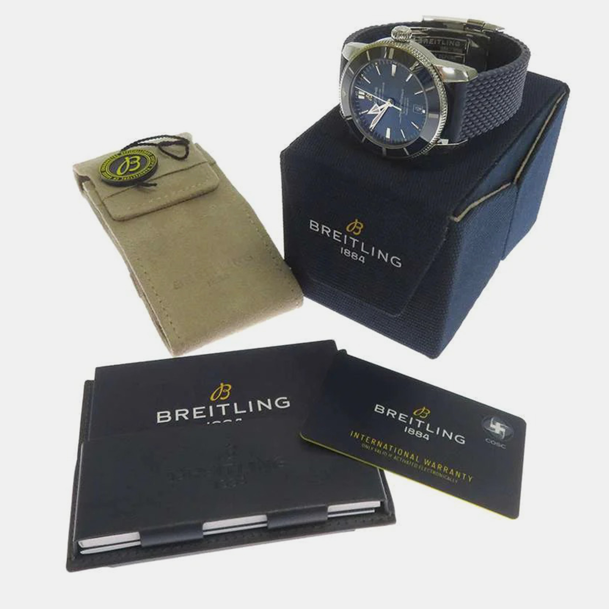 Breitling Blue Stainless Steel Superocean AB2020161C1S1 Automatic Men's Wristwatch 46 Mm