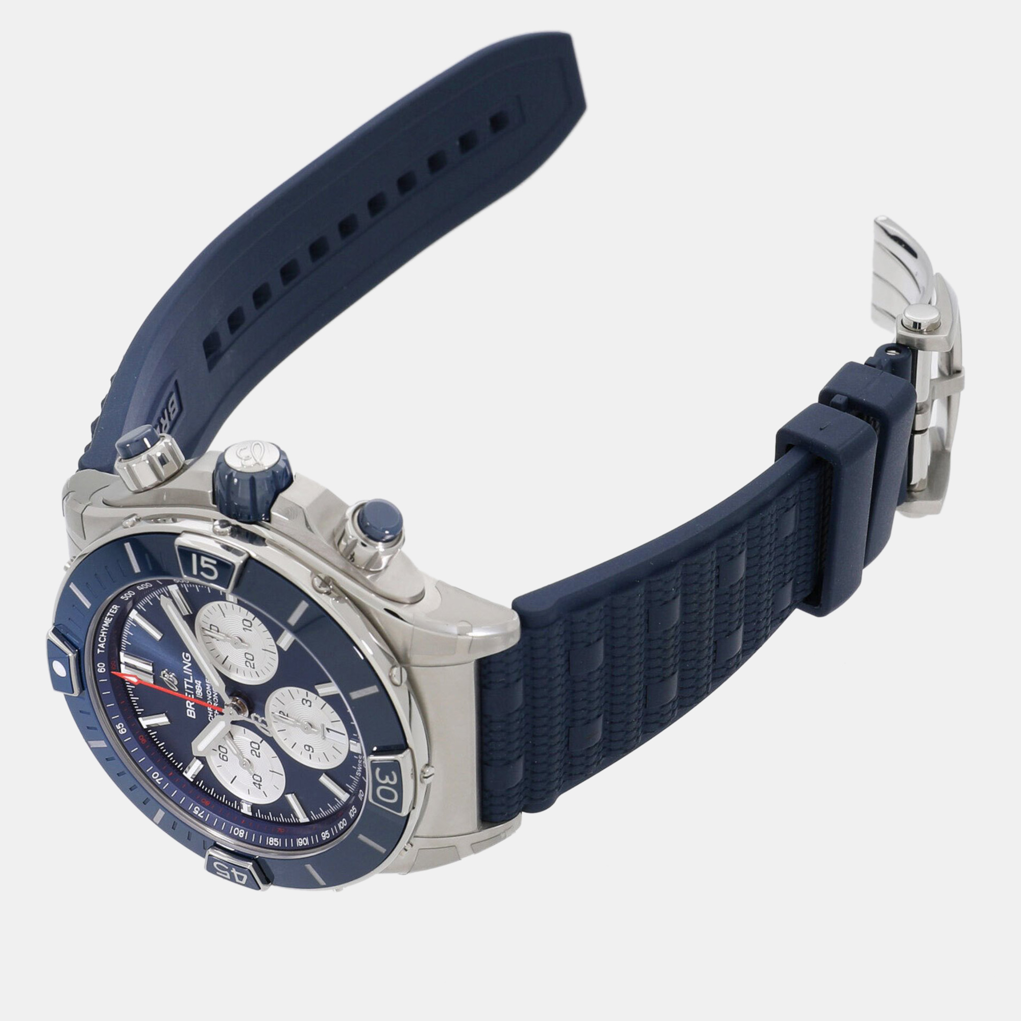 Breitling Blue Stainless Steel Chronomat AB0136161C1S1/AB0136 Automatic Chronograph Men's Wristwatch 44 Mm