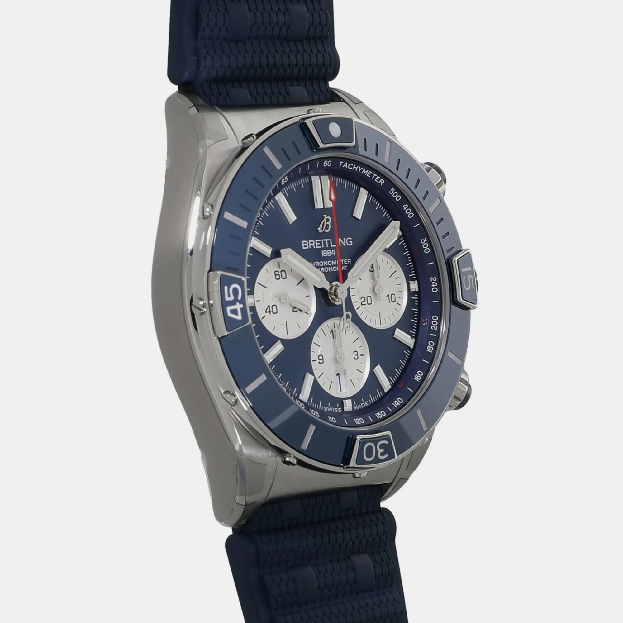 Breitling Blue Stainless Steel Chronomat AB0136161C1S1/AB0136 Automatic Chronograph Men's Wristwatch 44 Mm