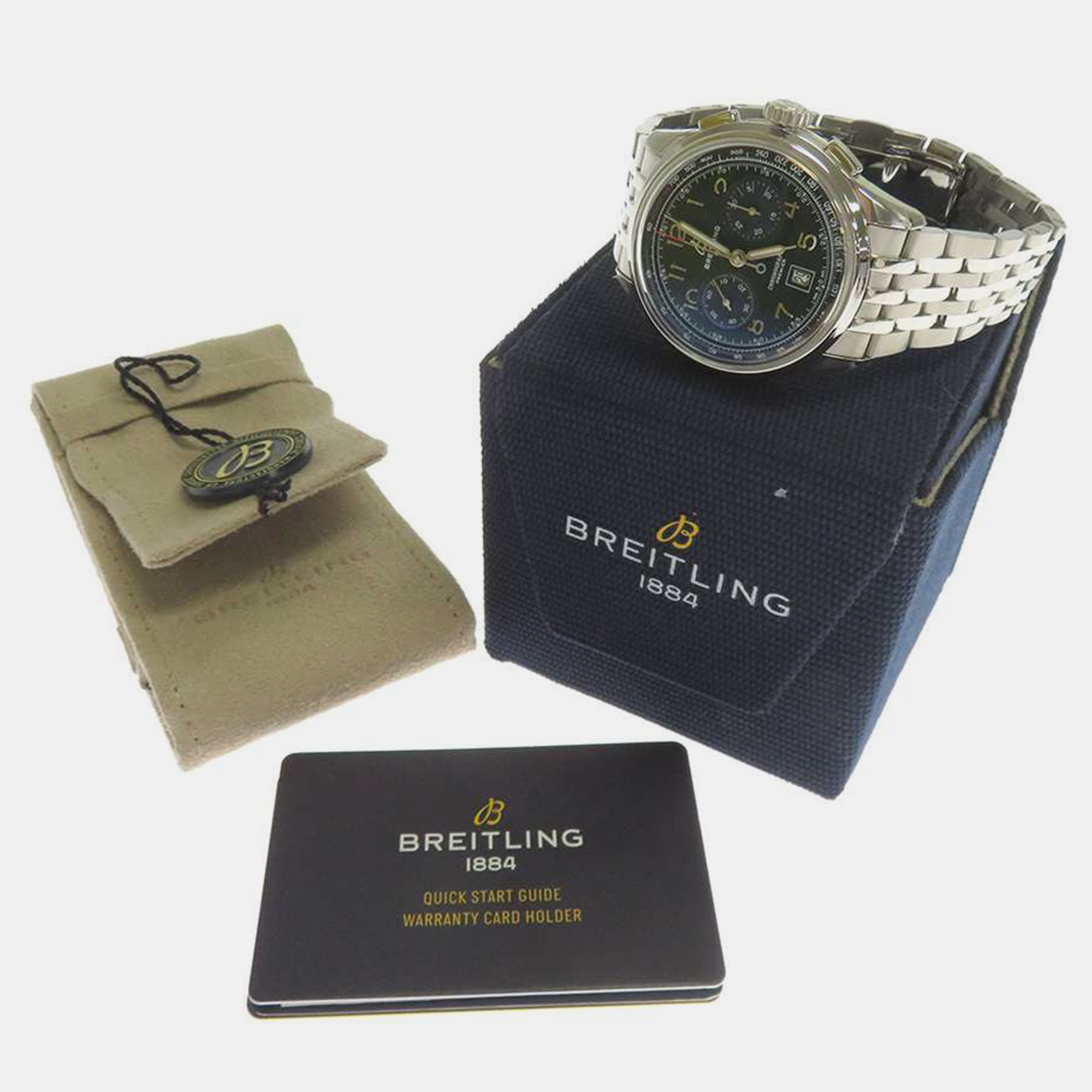 Breitling Green Stainless Steel Premier AB0145371L1A1 Automatic Men's Wristwatch 42 Mm