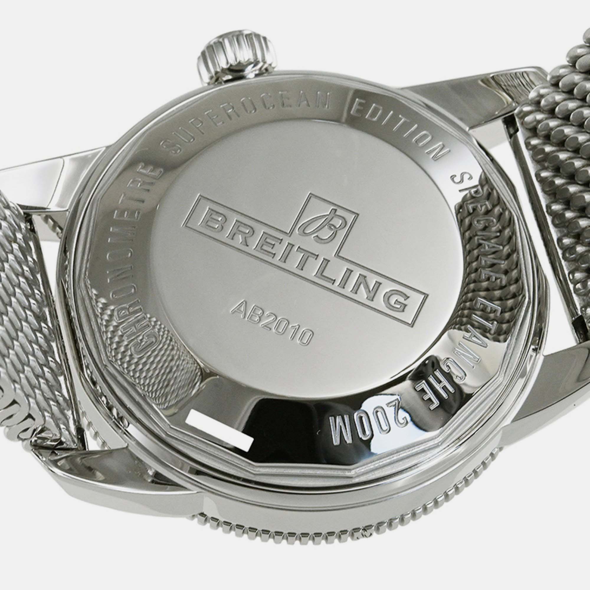 Breitling Brown Stainless Steel Superocean AB201033 Automatic Men's Wristwatch 42 Mm